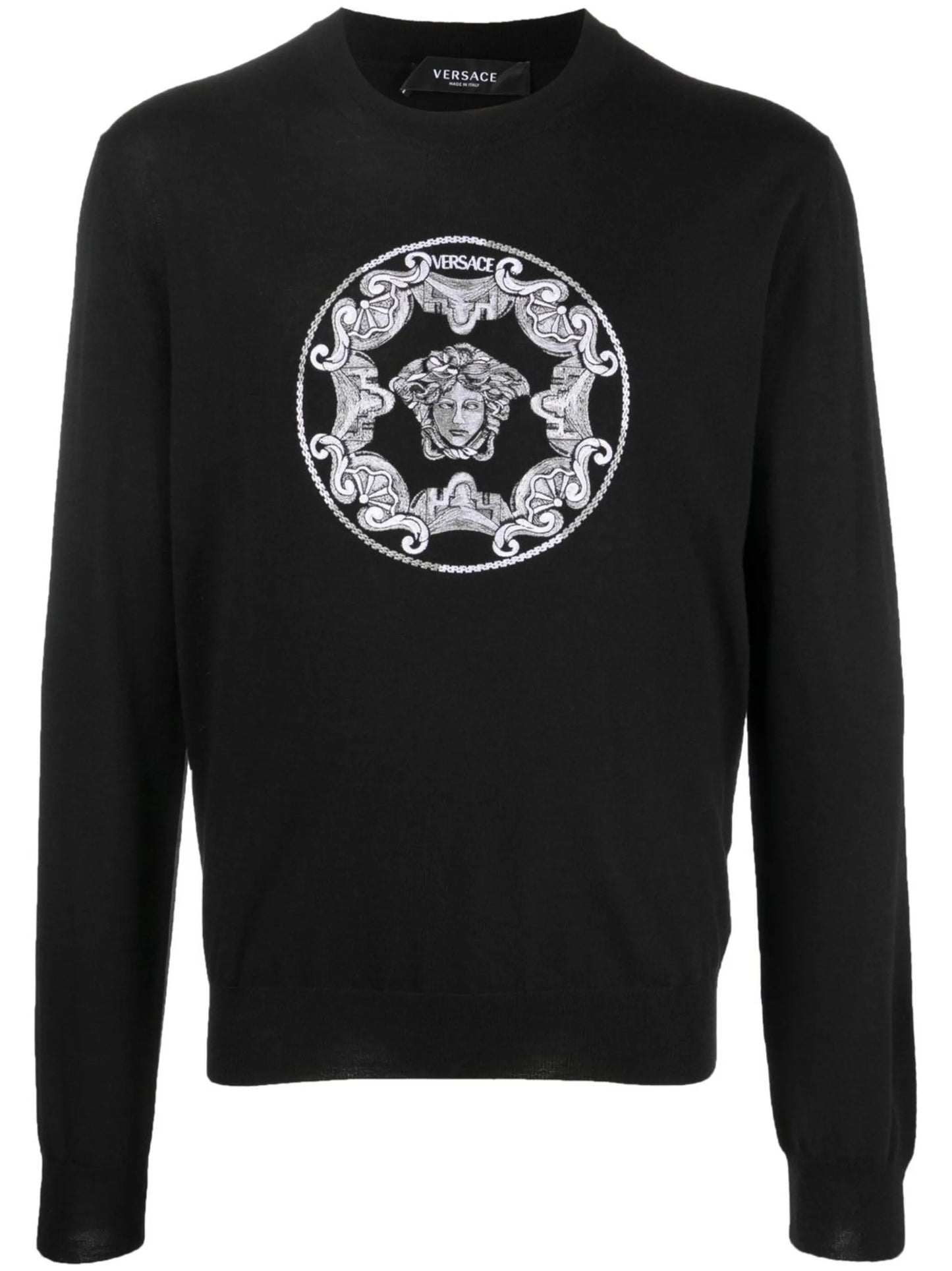 Medusa-print detail knit jumper