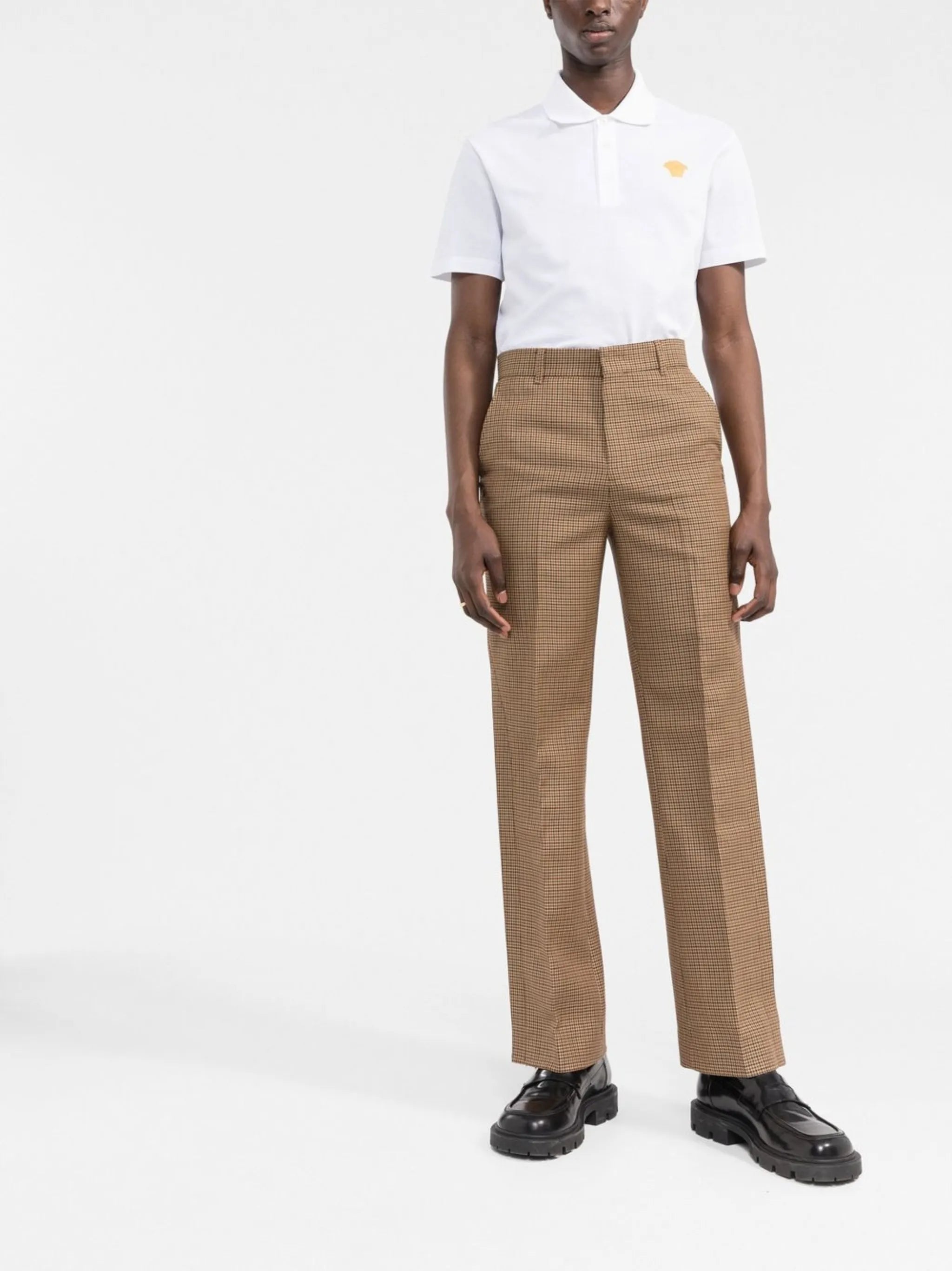 Medusa head motif polo shirt