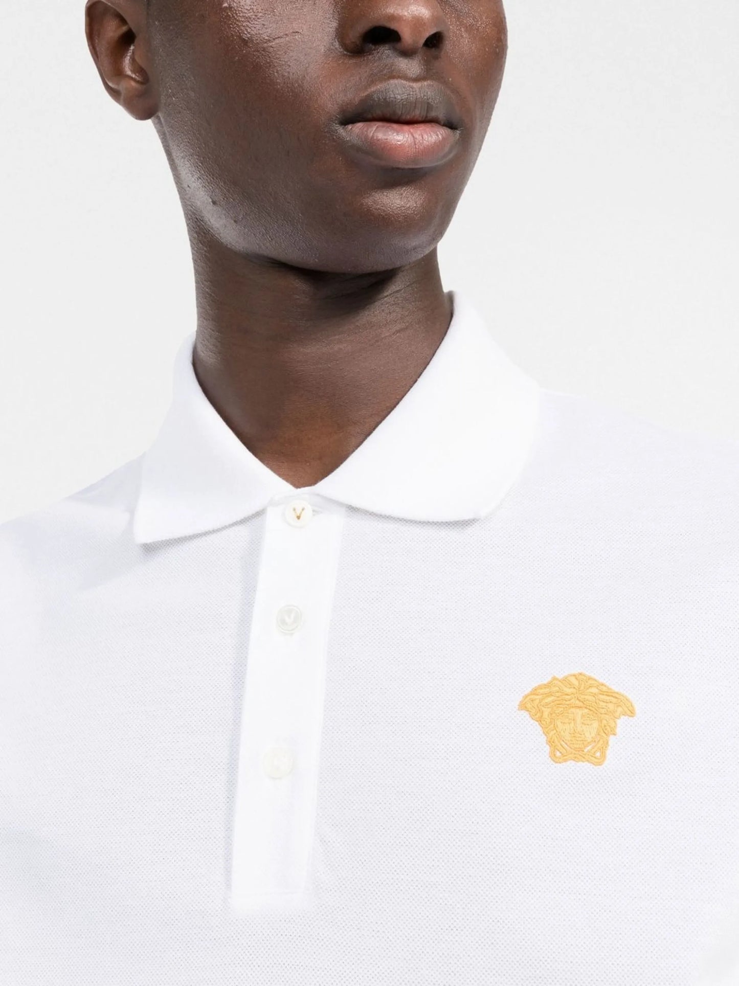 Medusa head motif polo shirt