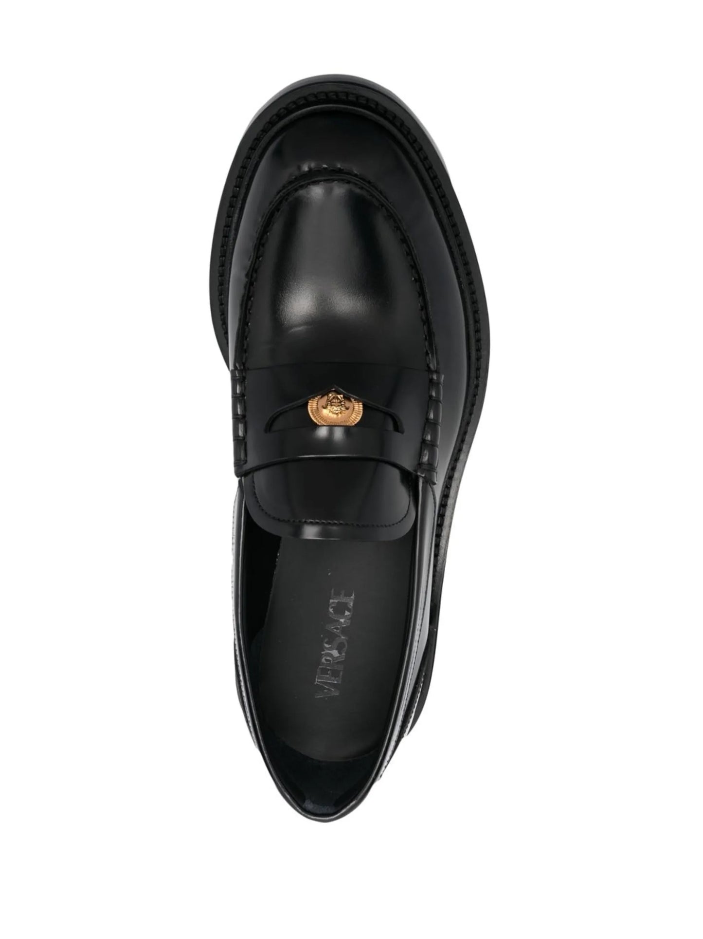 Medusa-head leather loafers