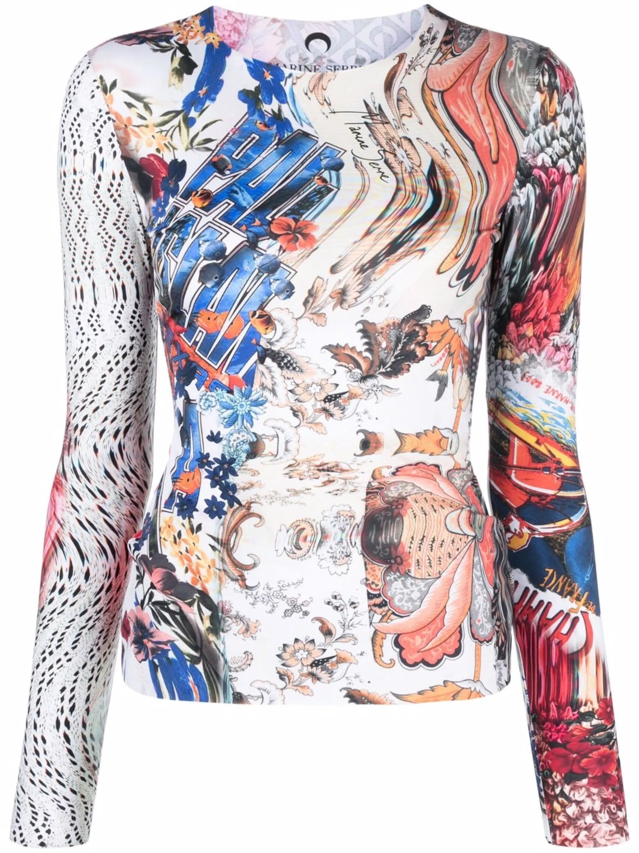 printed long-sleeved T-shirt