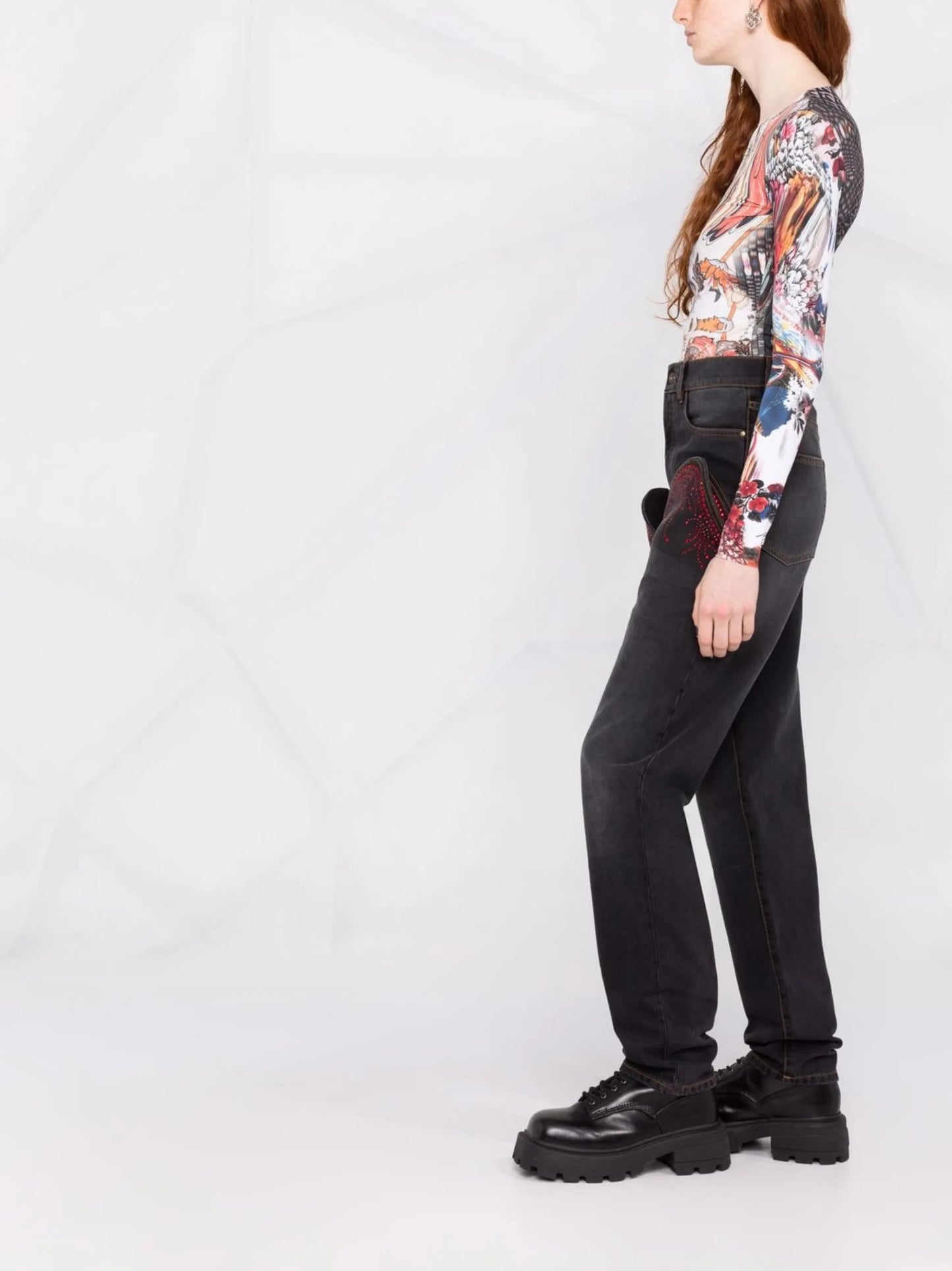 printed long-sleeved T-shirt