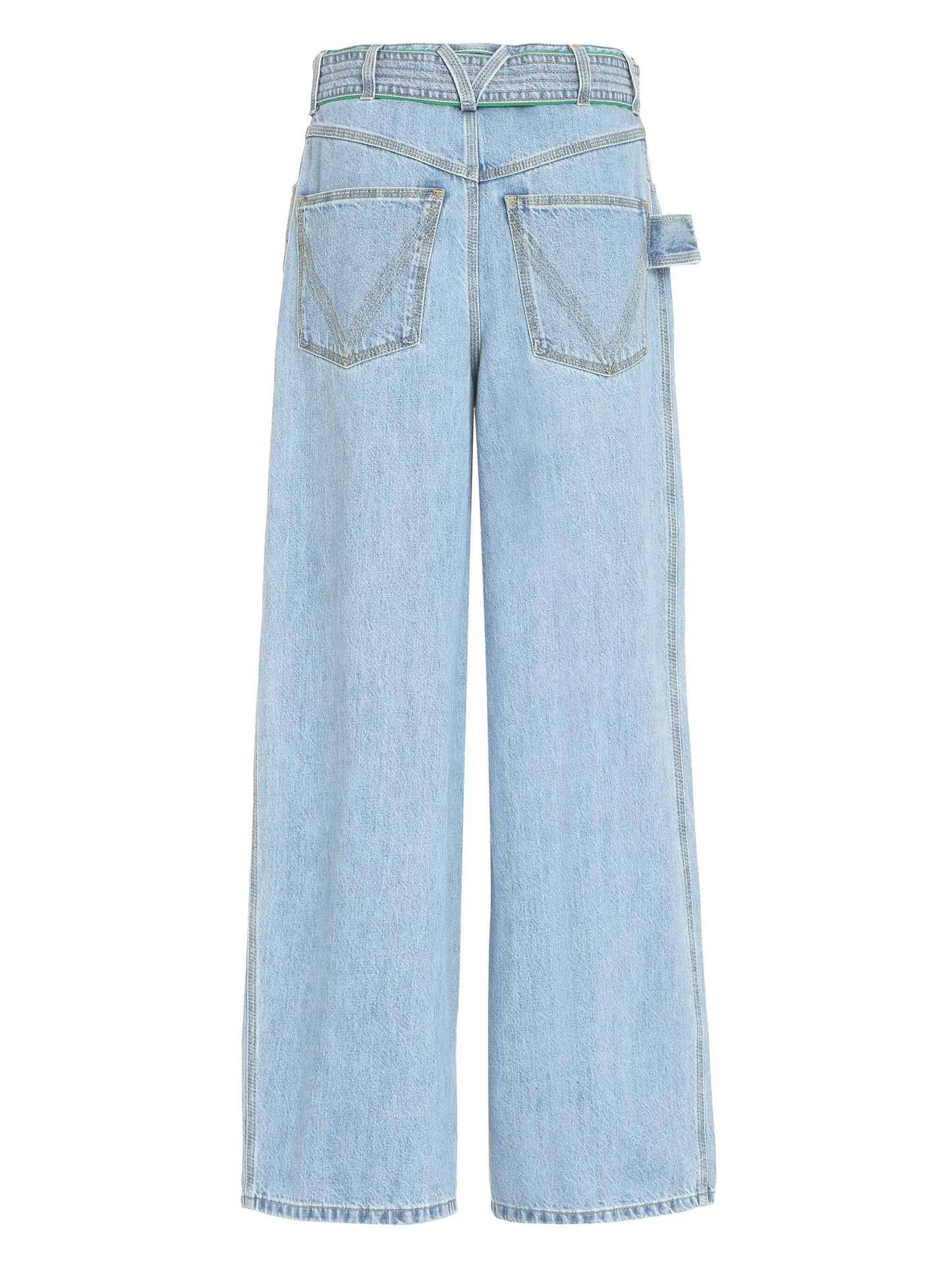 belted high-waisted wide-leg jeans