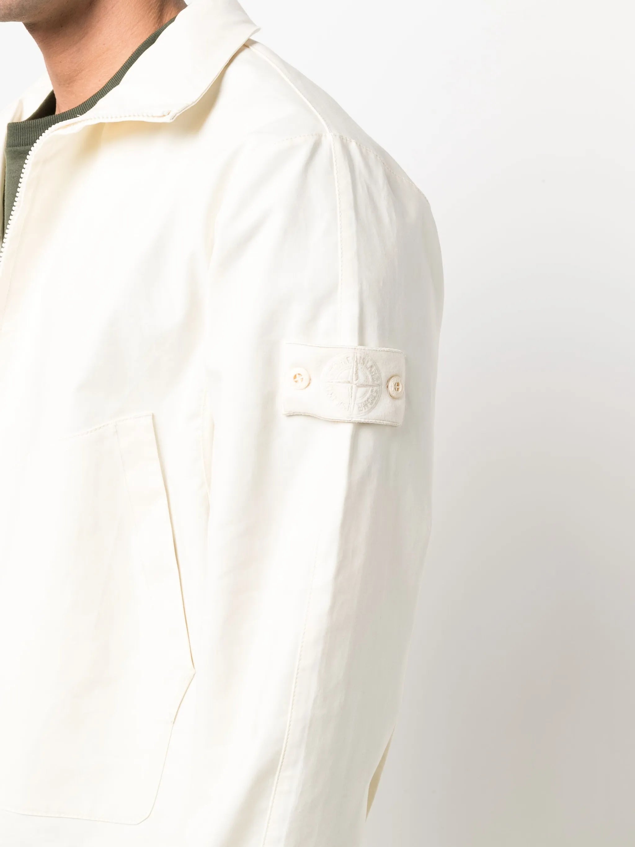 Compass-patch funnel-neck jacket