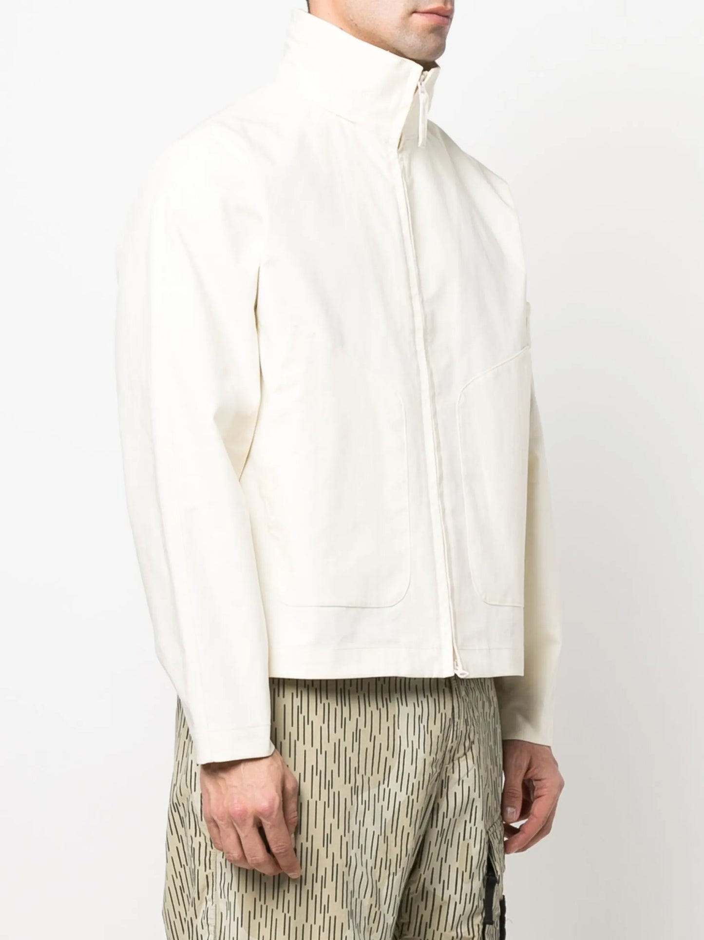 Compass-patch funnel-neck jacket