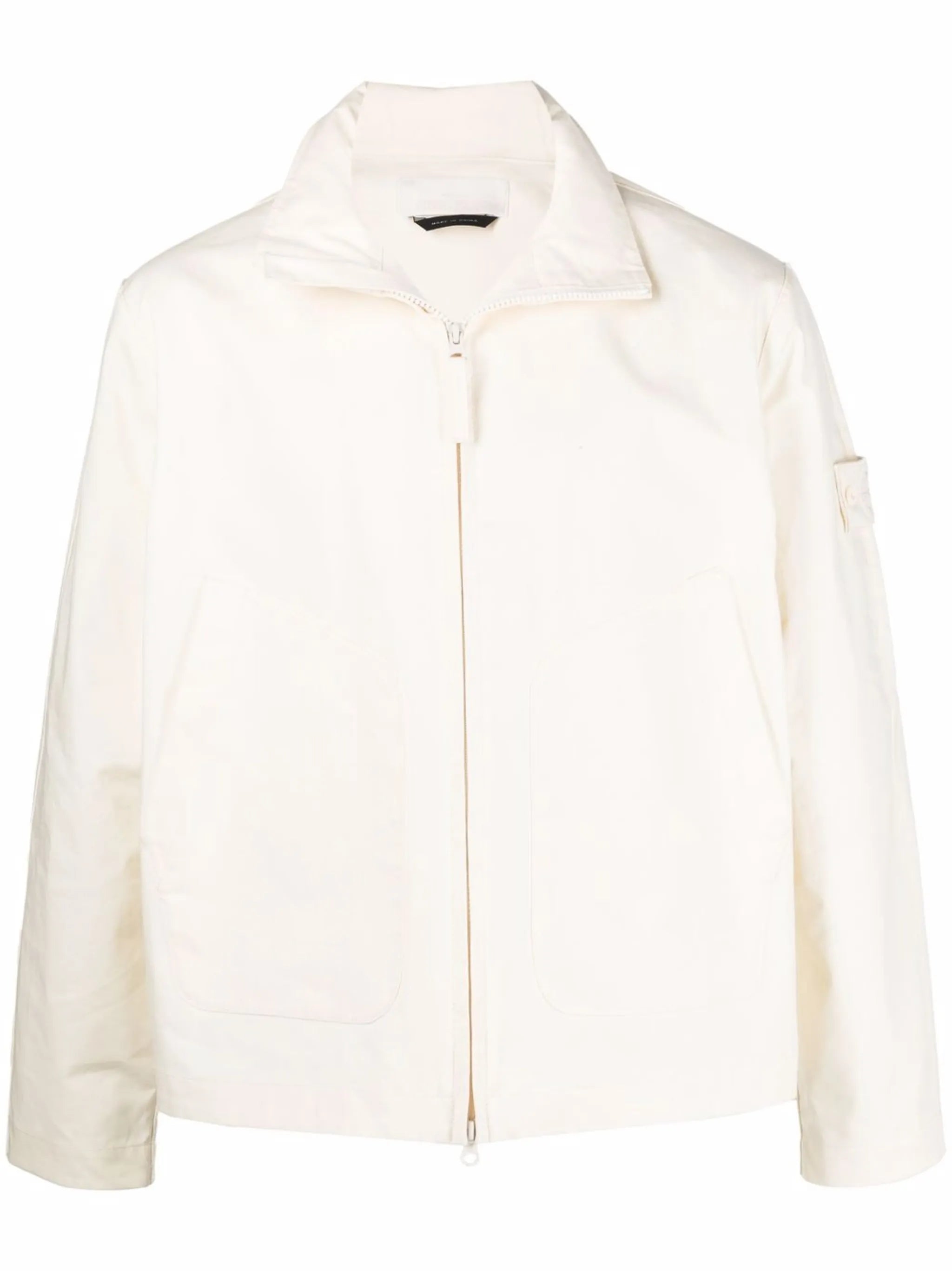 Compass-patch funnel-neck jacket