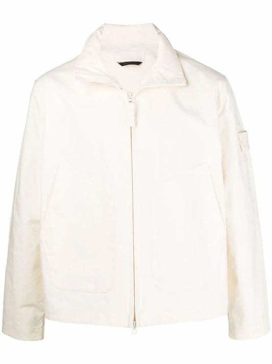 Compass-patch funnel-neck jacket