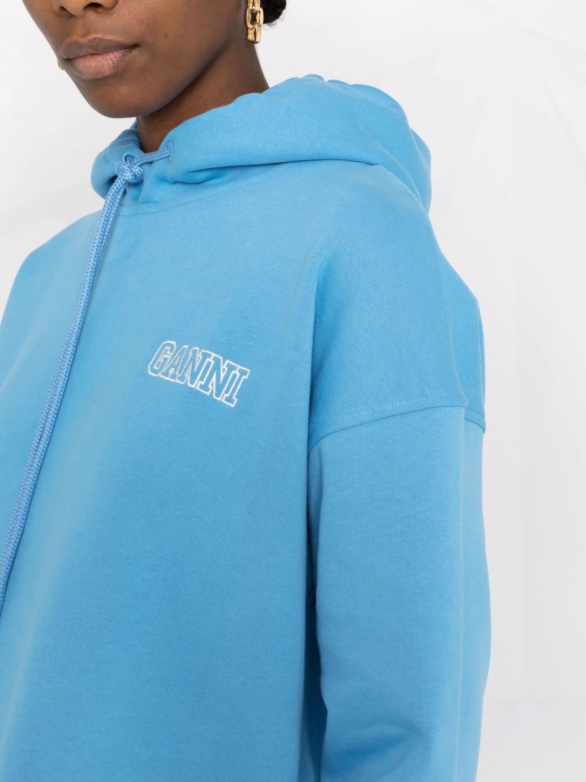 Software embroidered-logo hoodie