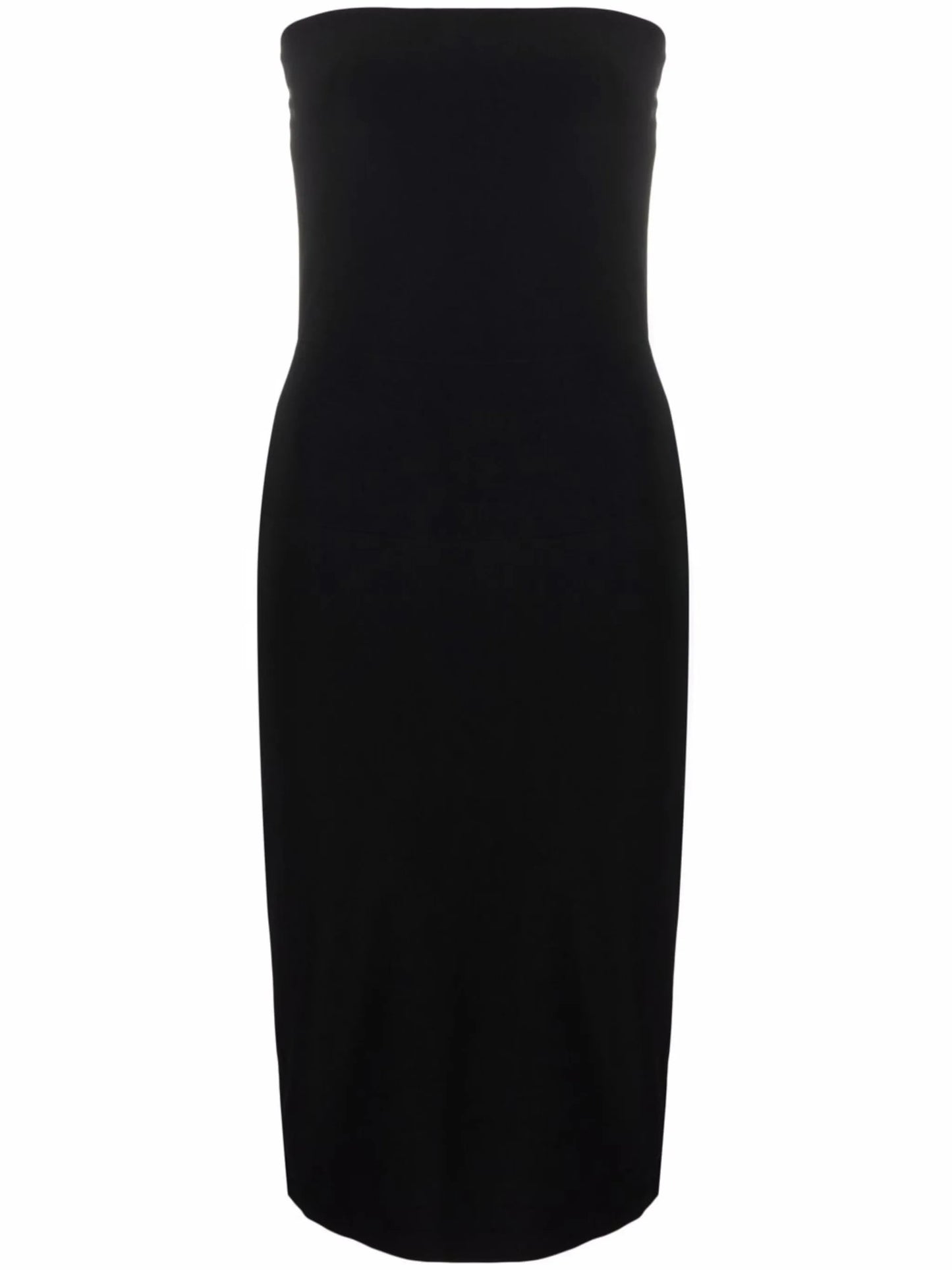 mid-length strapless dress