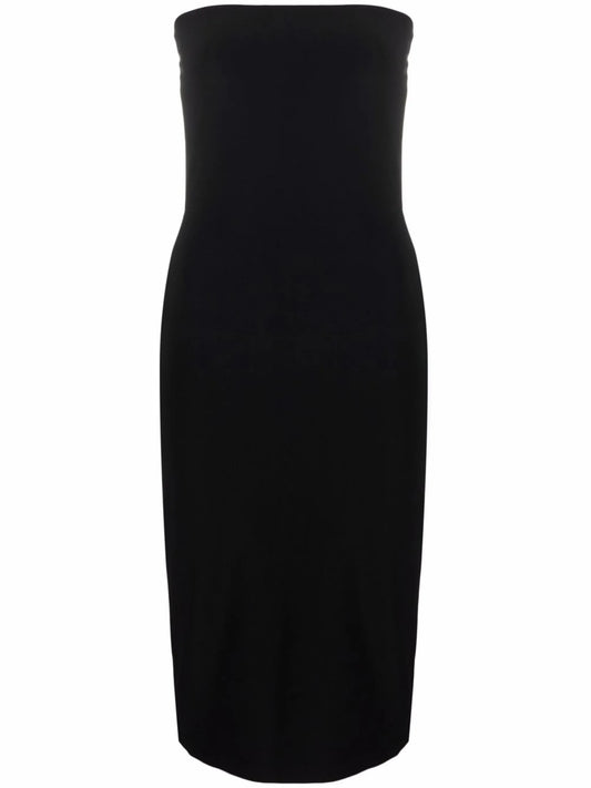 mid-length strapless dress