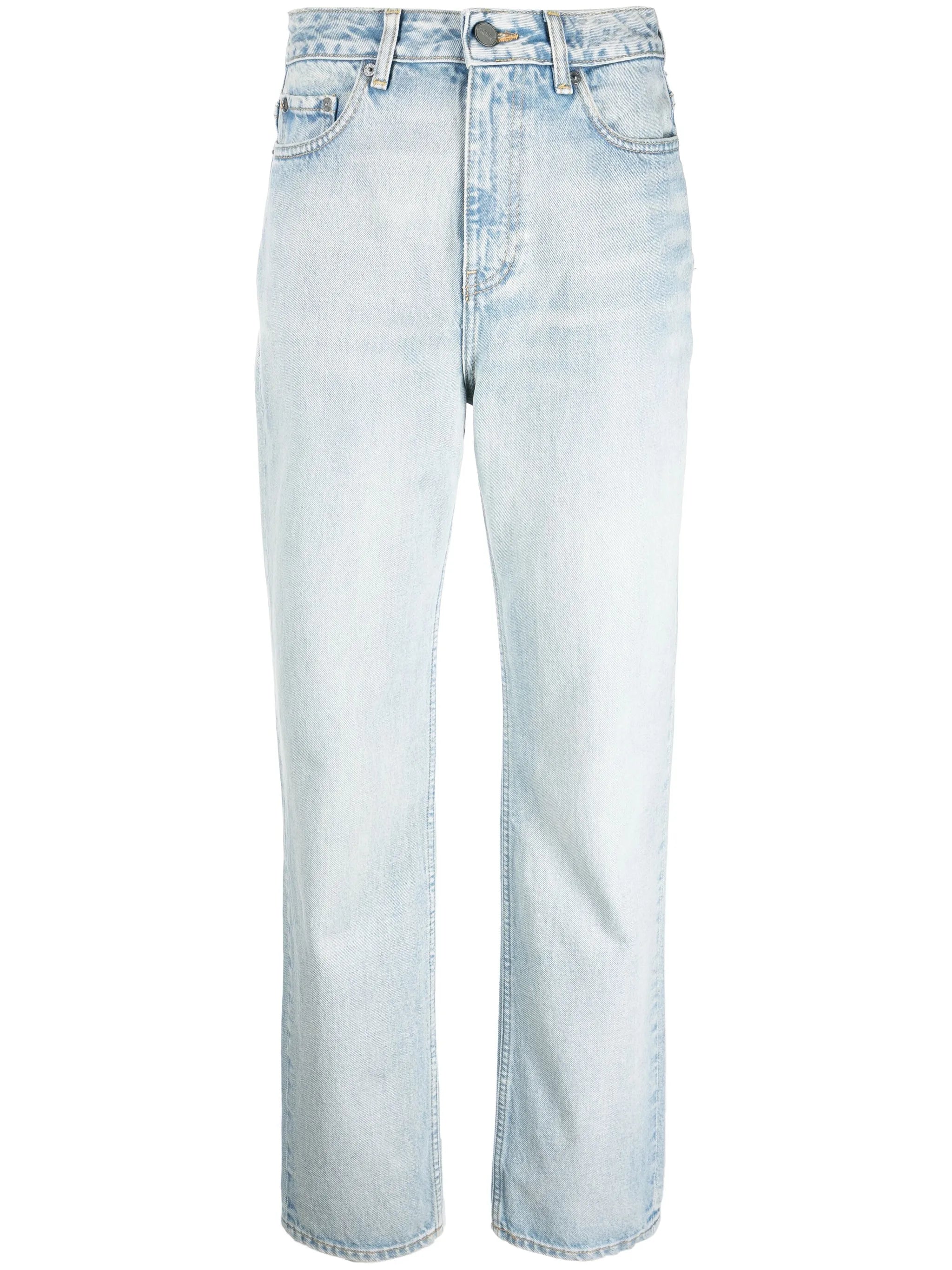 straight-leg high-rise jeans