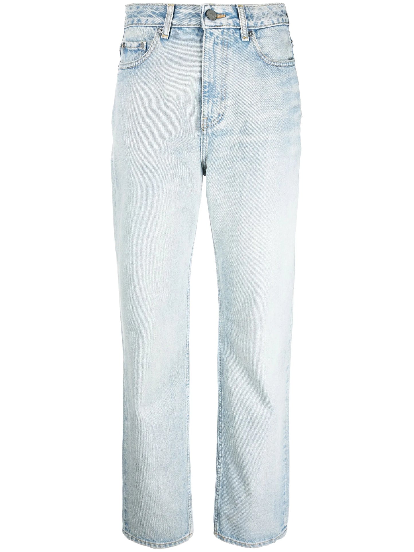 straight-leg high-rise jeans