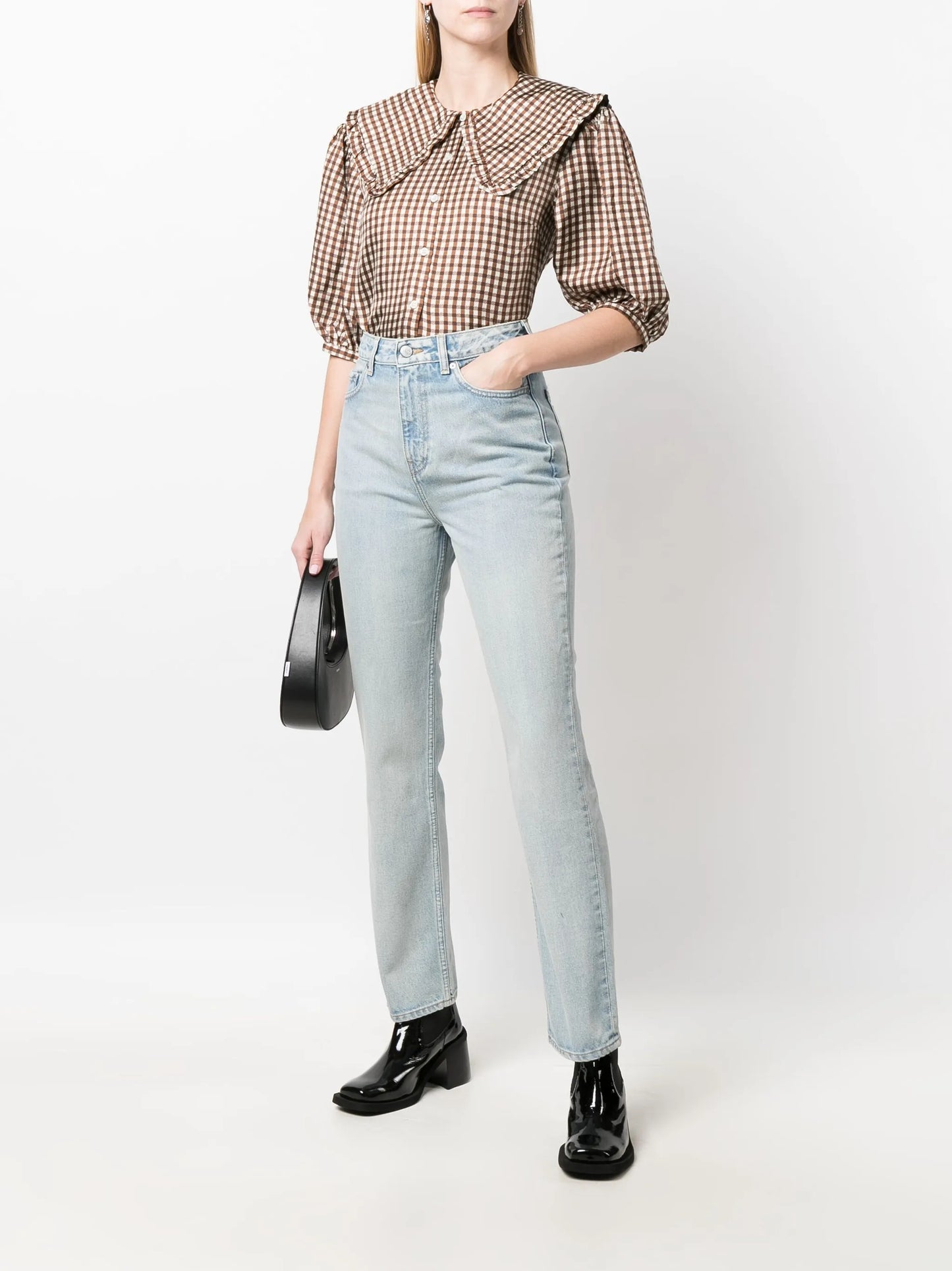 straight-leg high-rise jeans