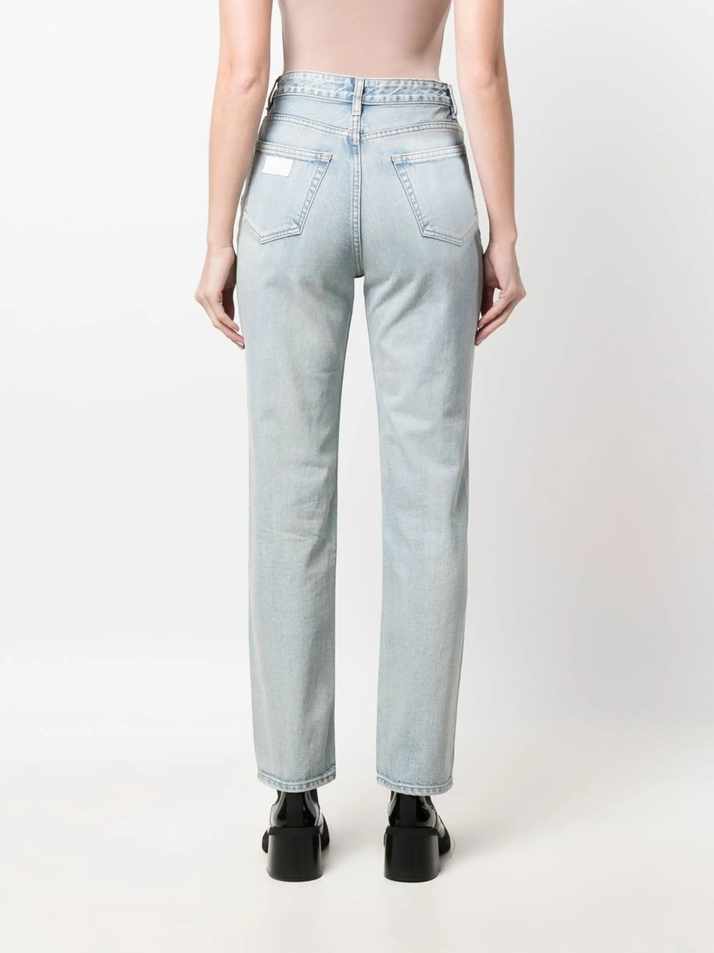 straight-leg high-rise jeans
