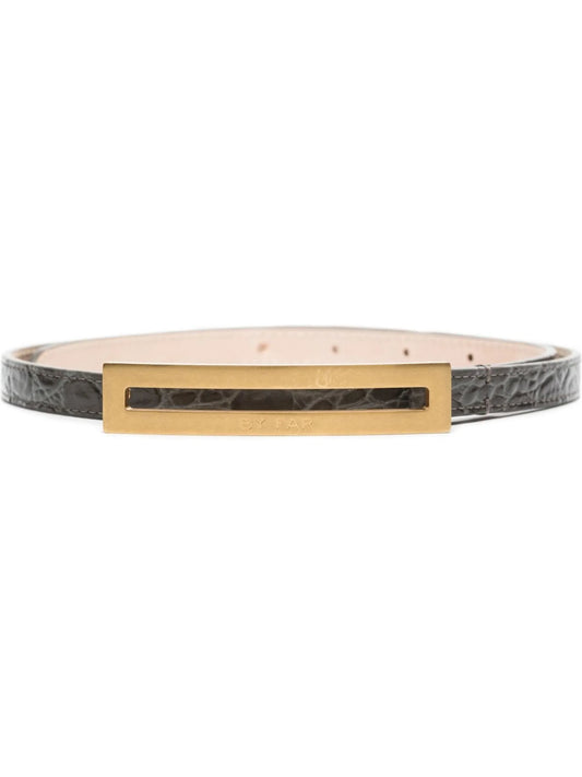 croc-embossed leather belt