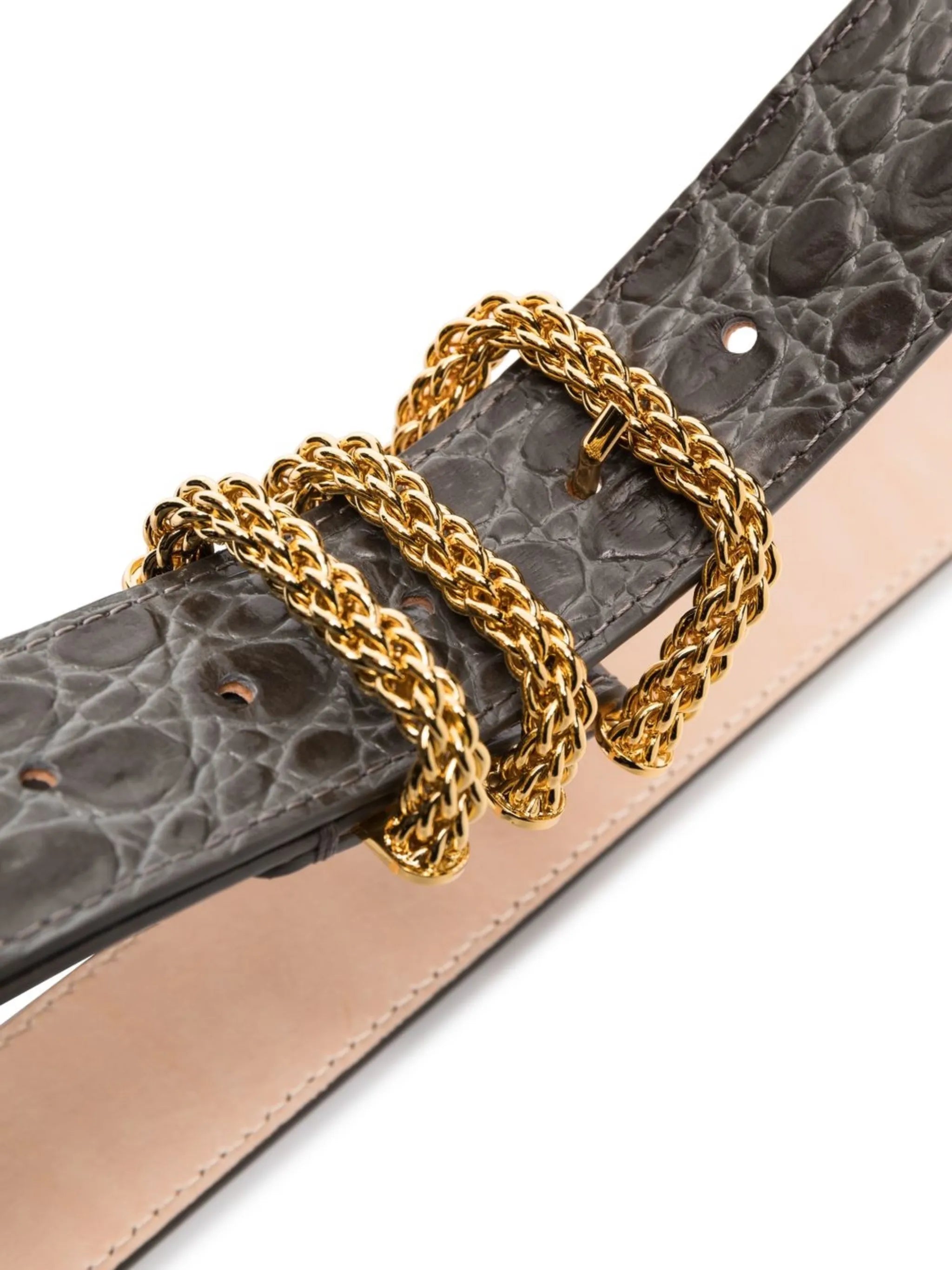 Katina croc-effect leather belt
