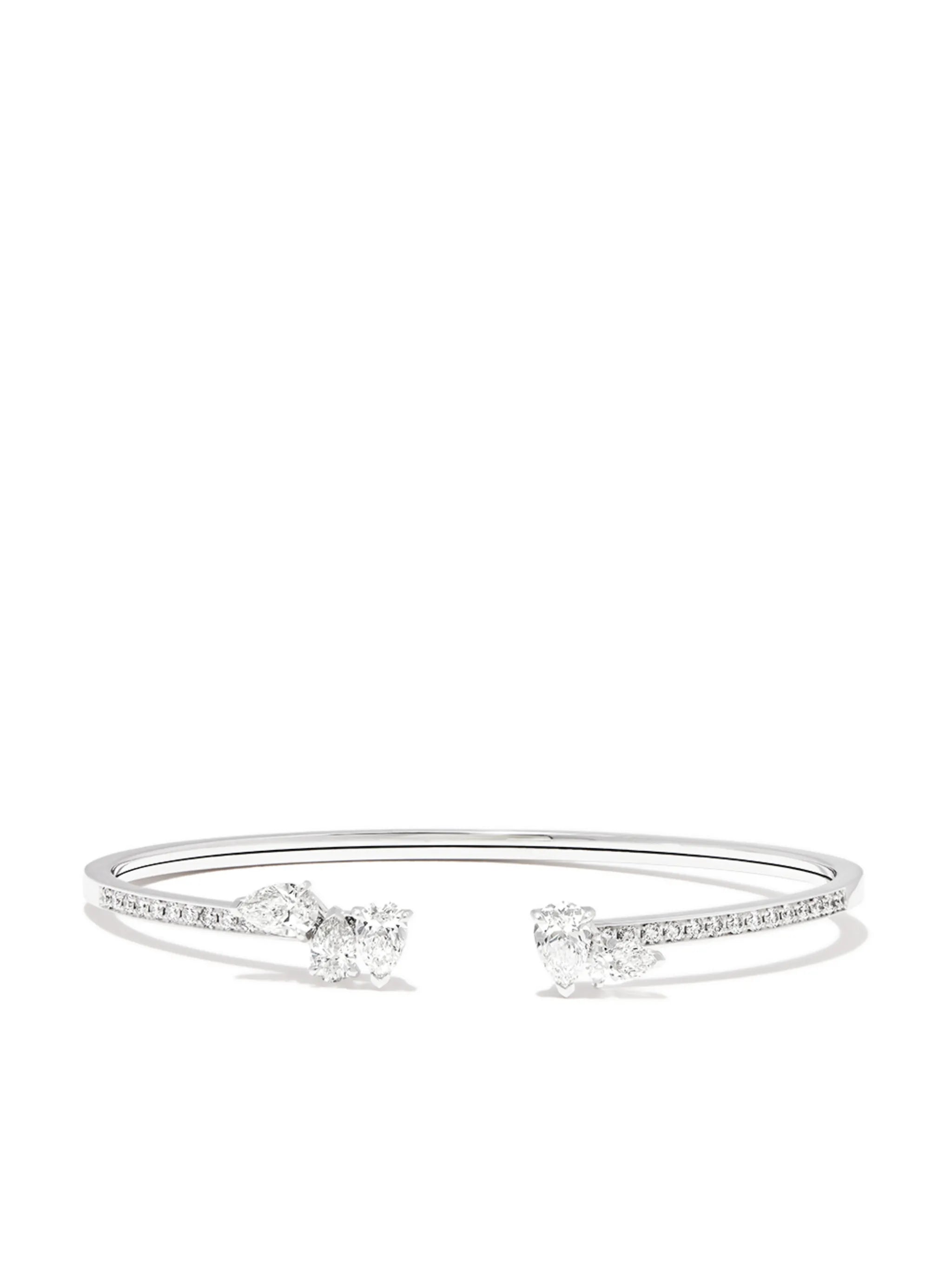 18kt white gold Serti pave 5 diamond cuff