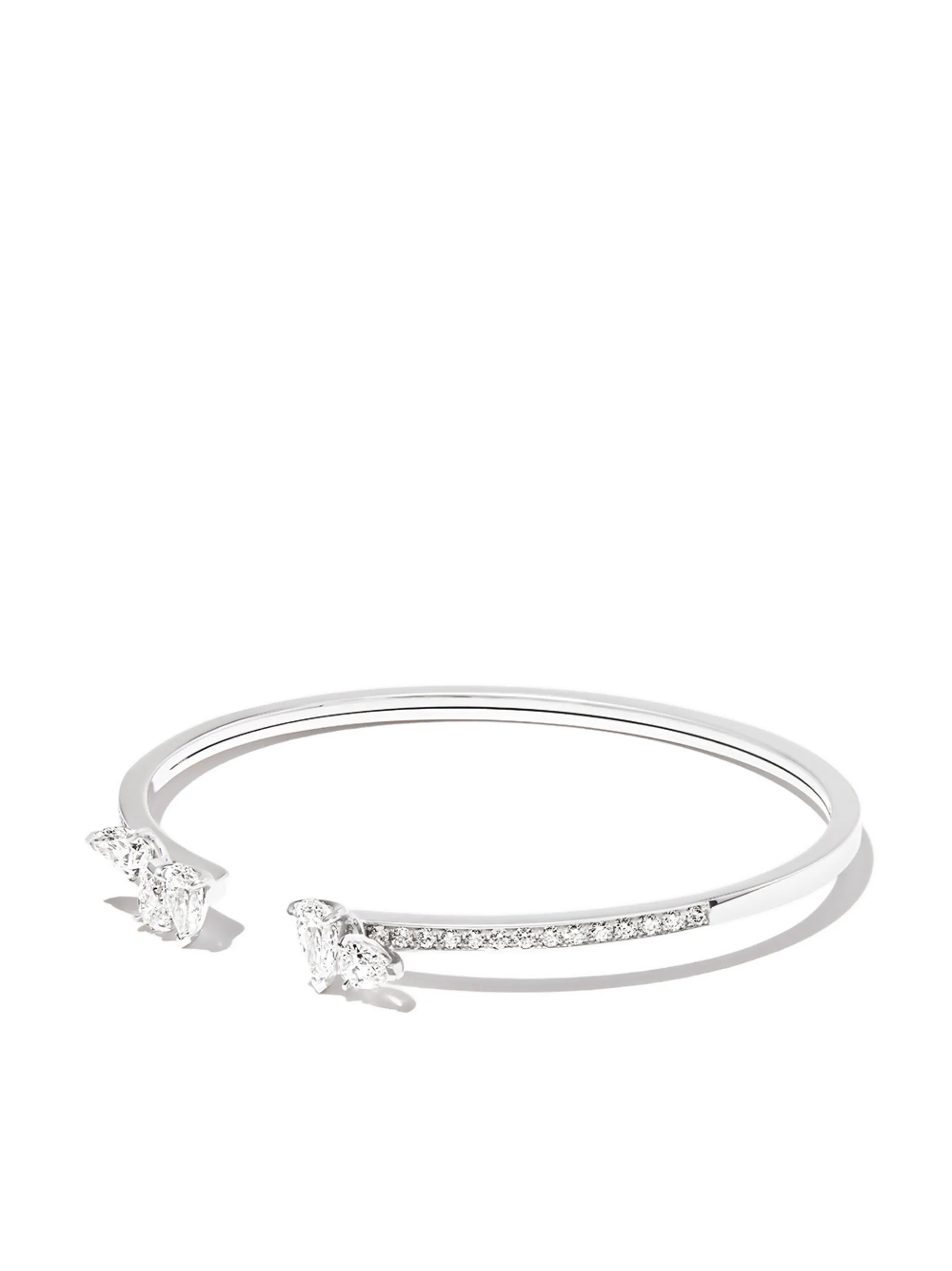 18kt white gold Serti pave 5 diamond cuff