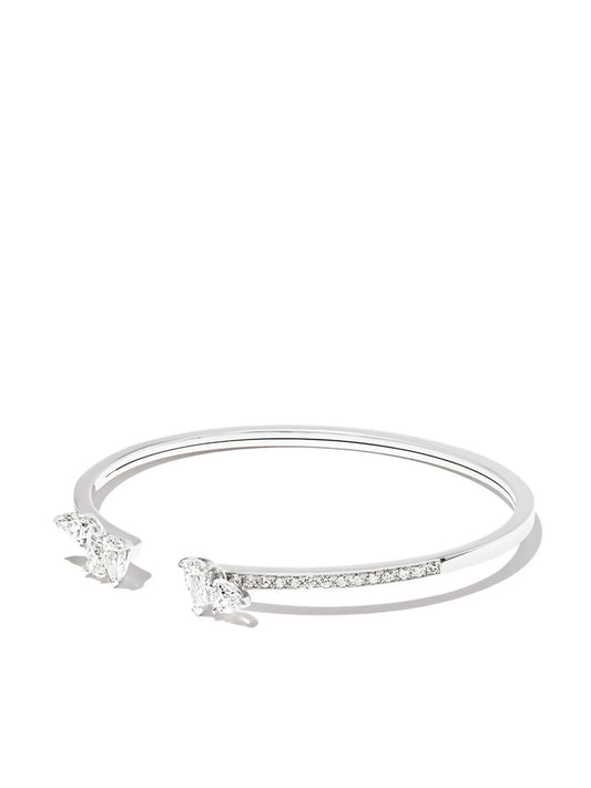 18kt white gold Serti pave 5 diamond cuff