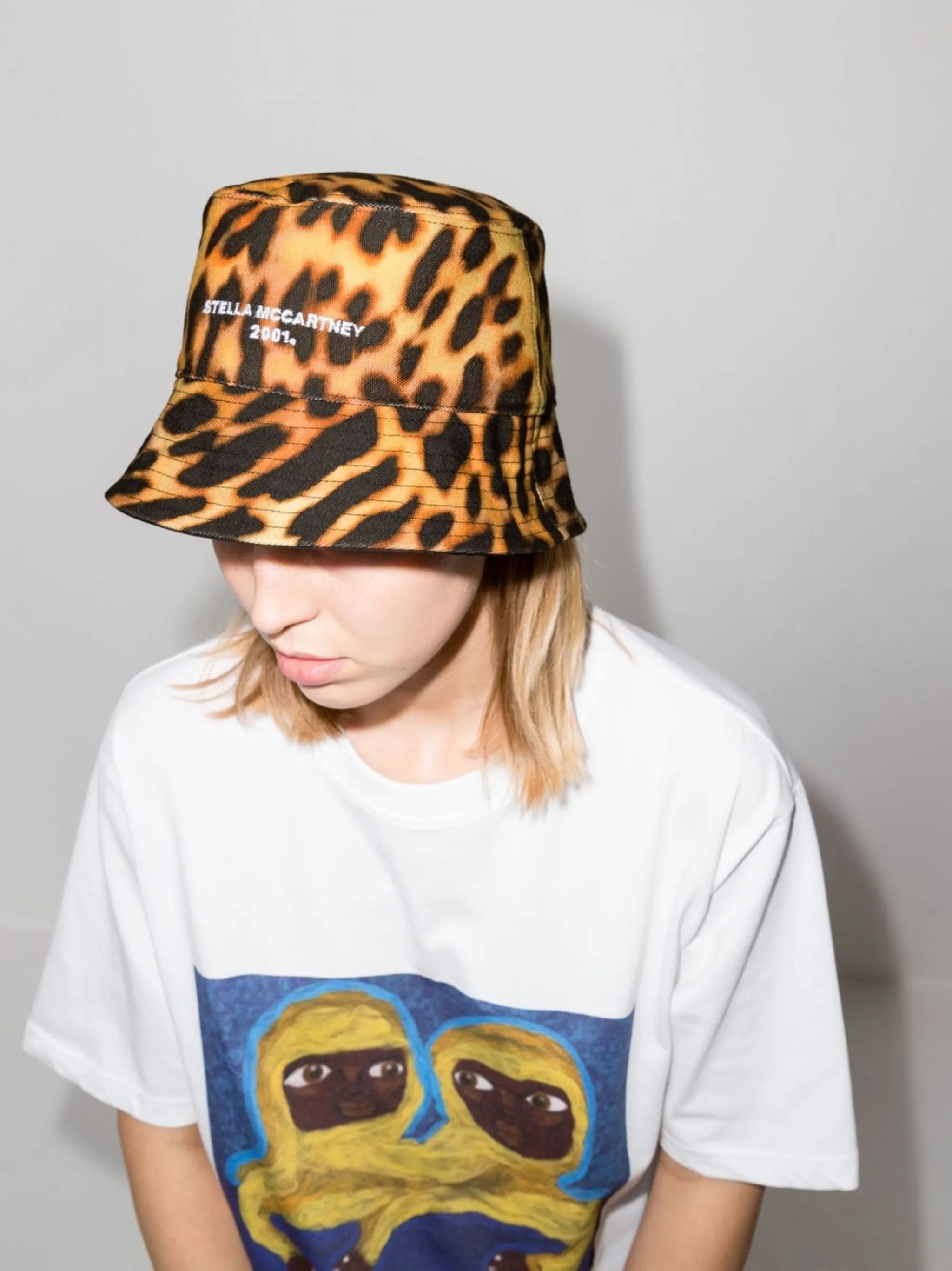 2001-logo leopard-print bucket hat