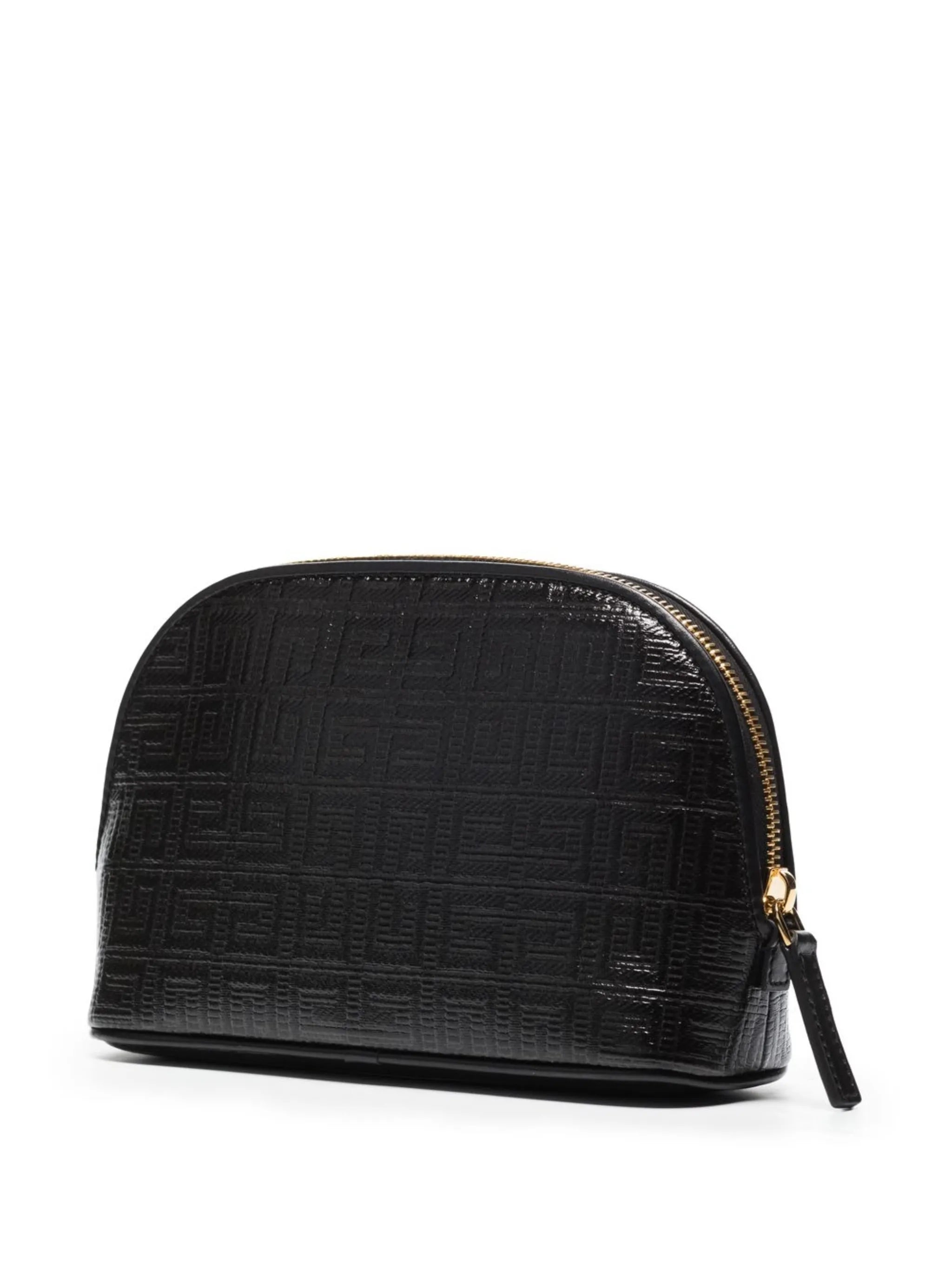 logo-print embossed clutch