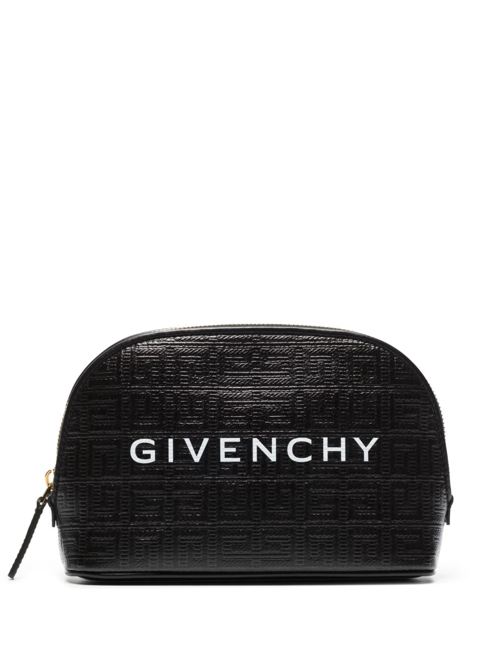logo-print embossed clutch