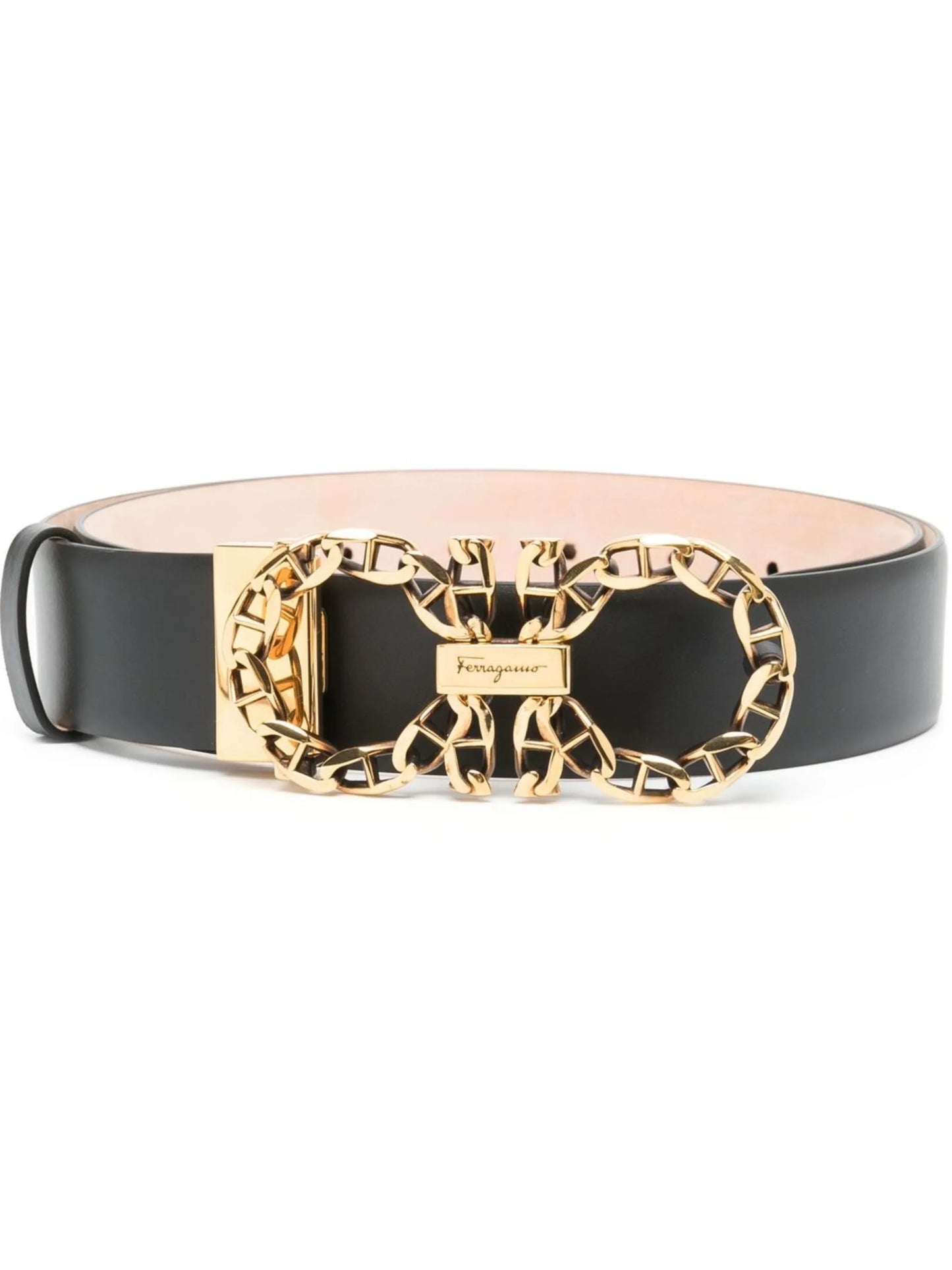 gancini-buckle leather belt