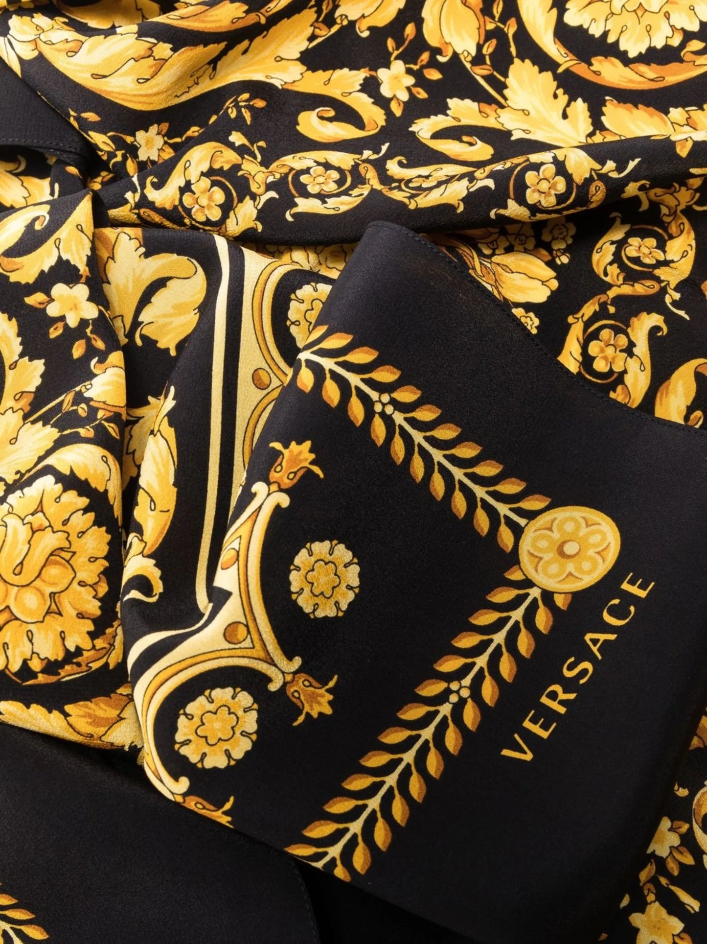 Barocco-print silk scarf