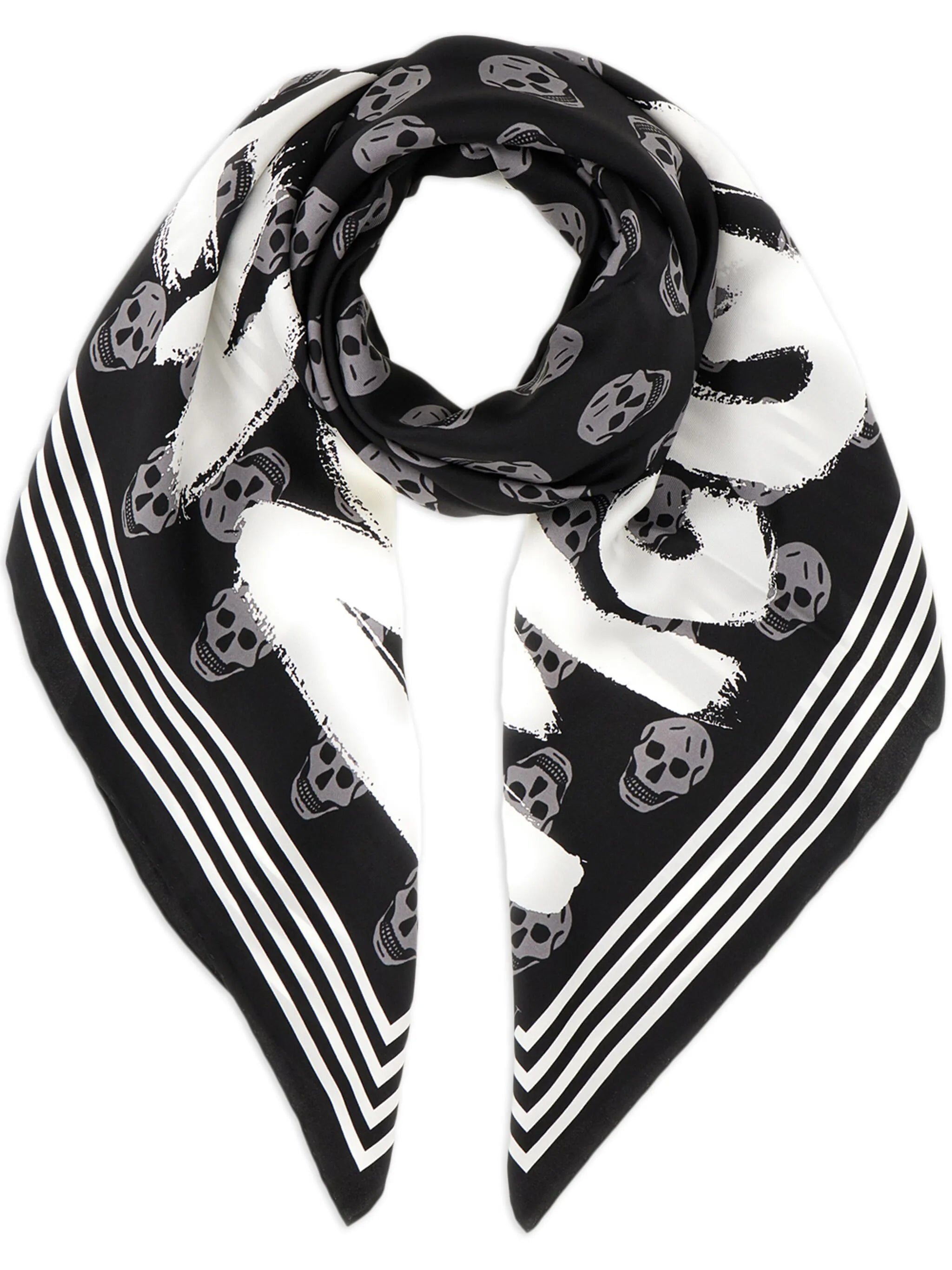 logo-print skull-motif scarf
