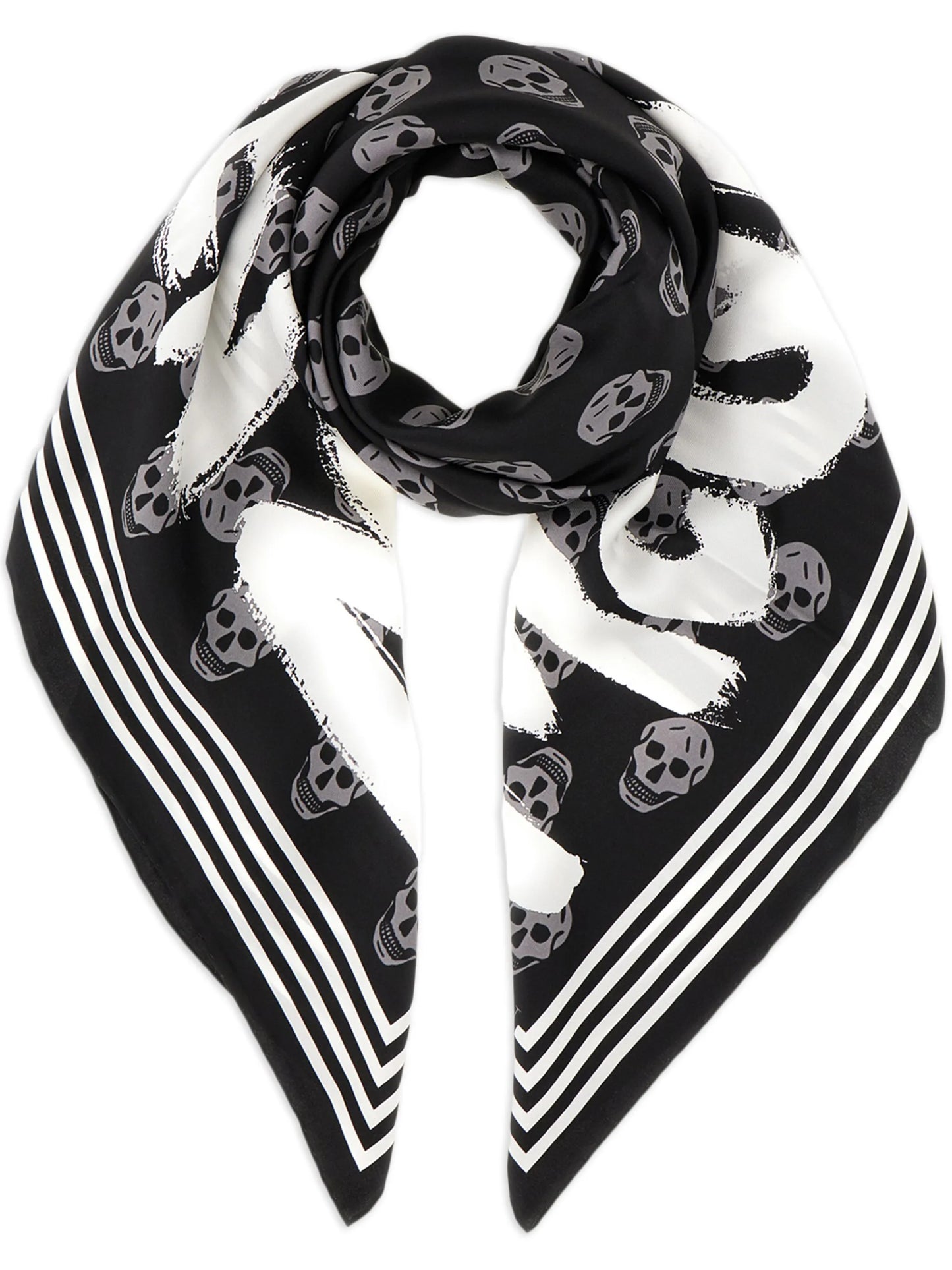 logo-print skull-motif scarf