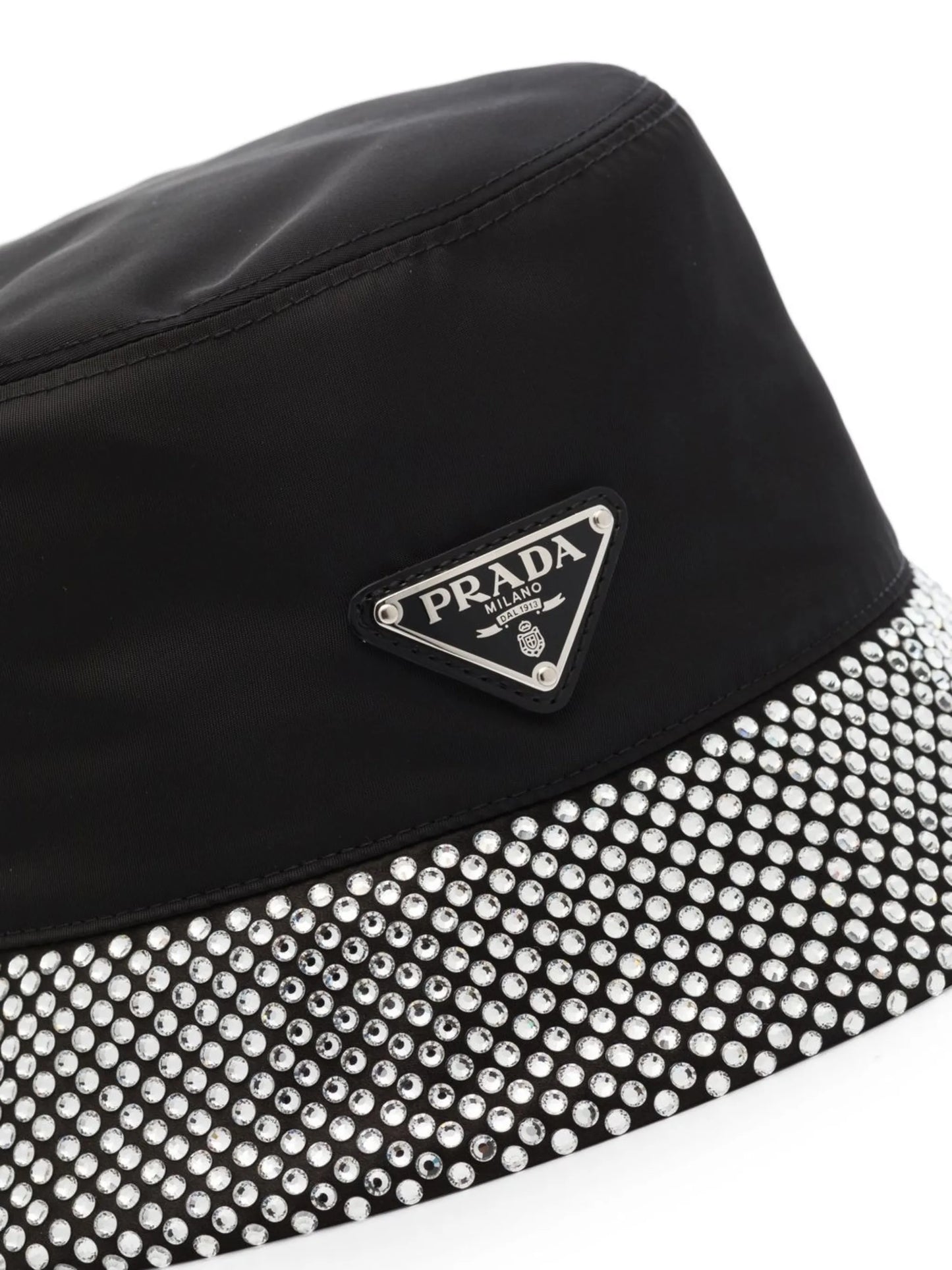 Re-Nylon crystal-embellished bucket hat