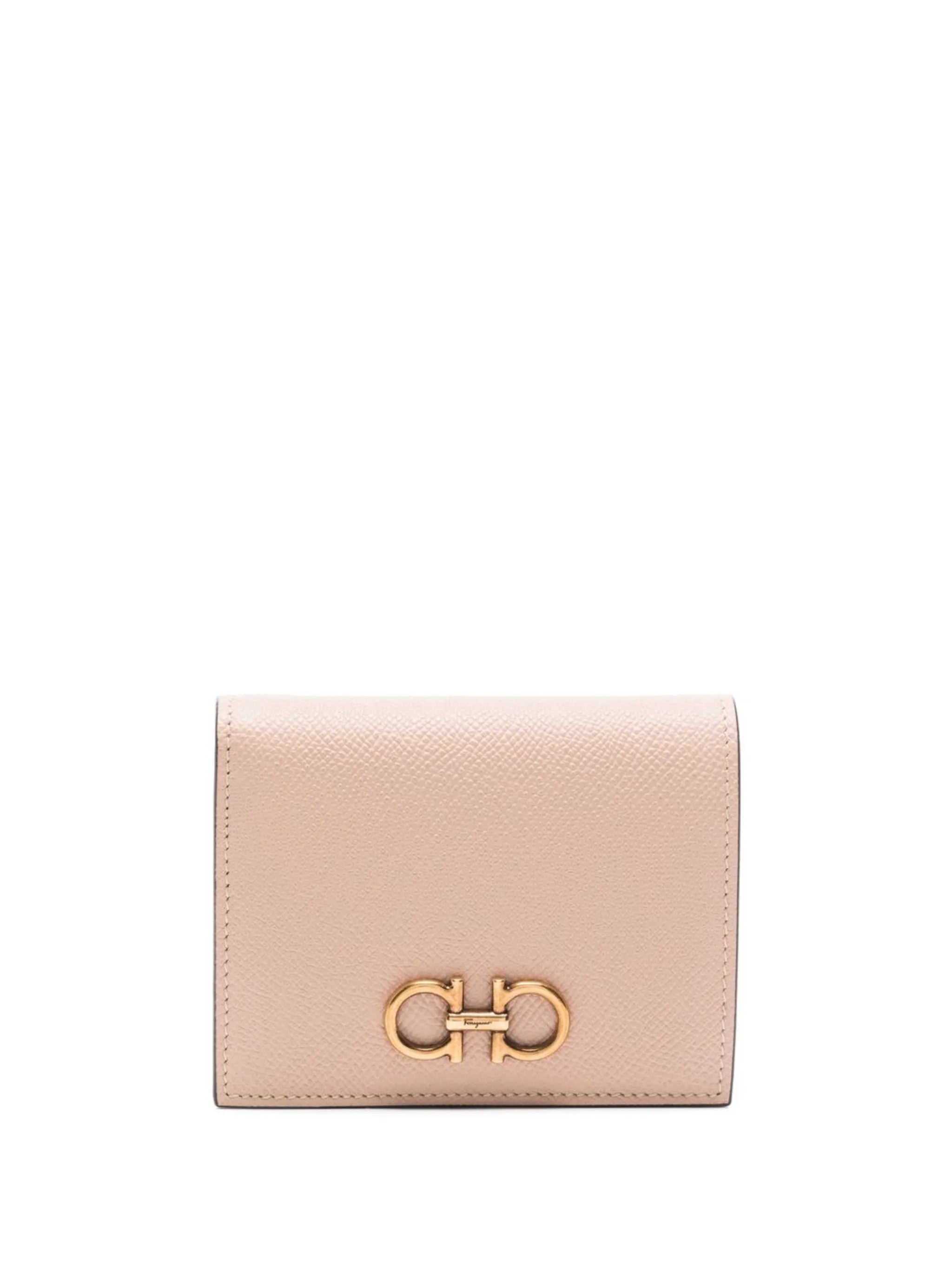Gancini-motif grained wallet