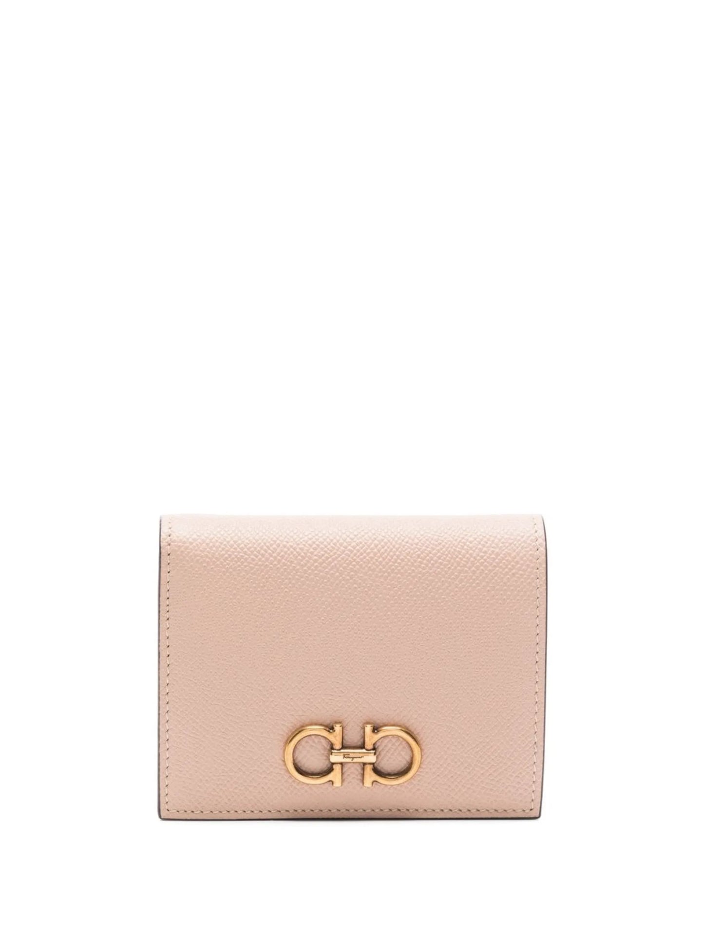 Gancini-motif grained wallet