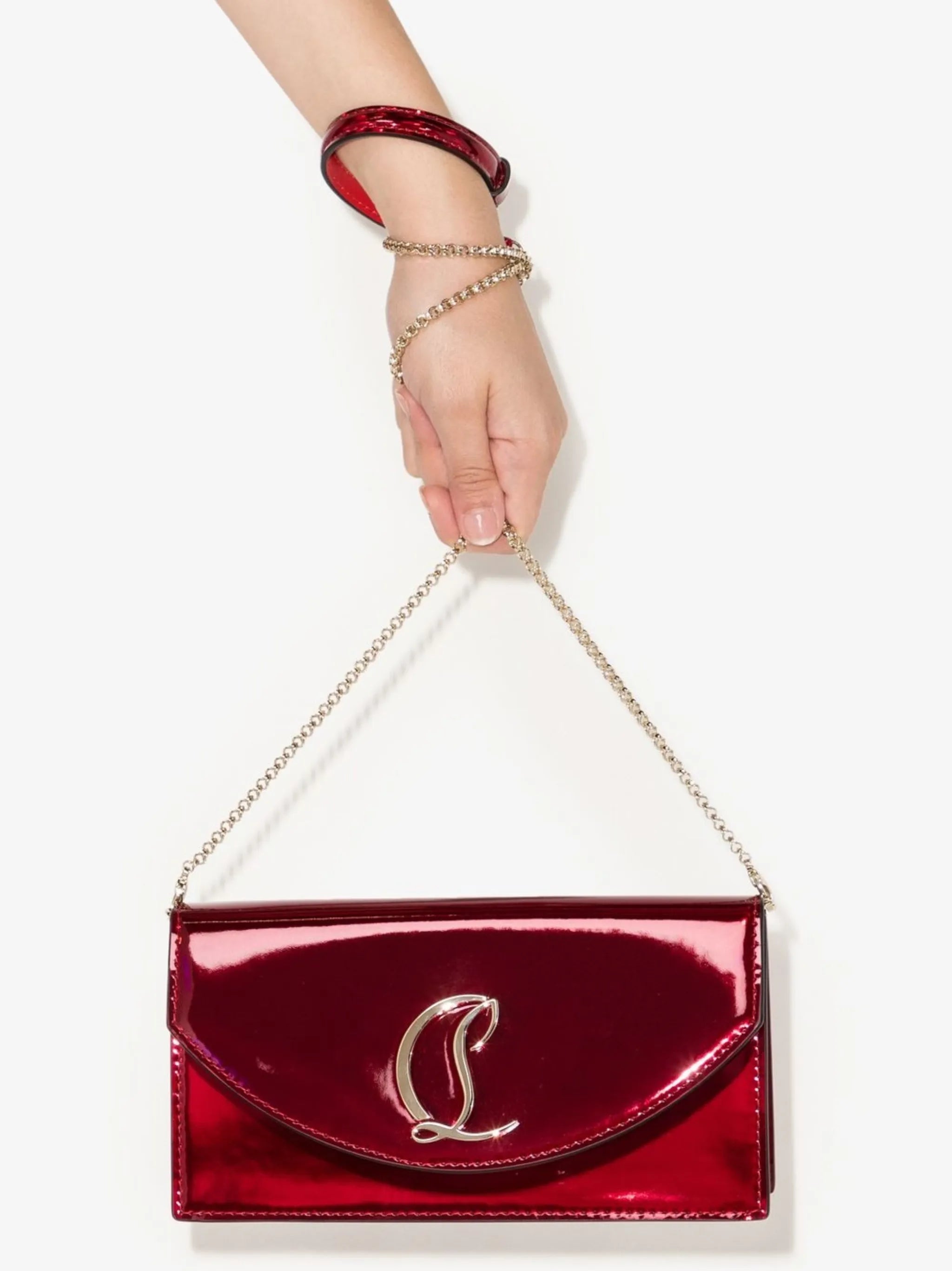 Loubi54 logo-plaque clutch