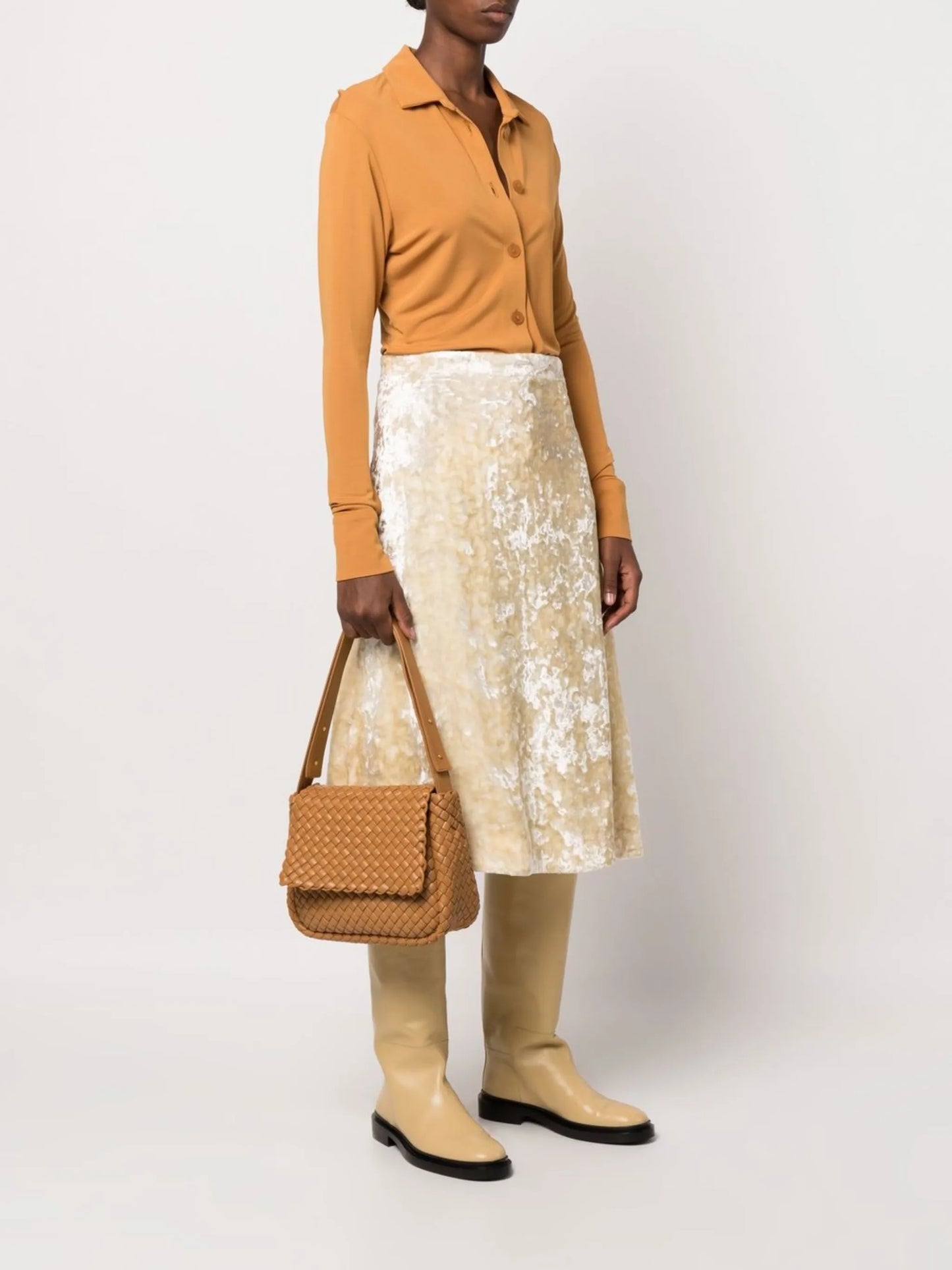 Cobble leather shoulder bag