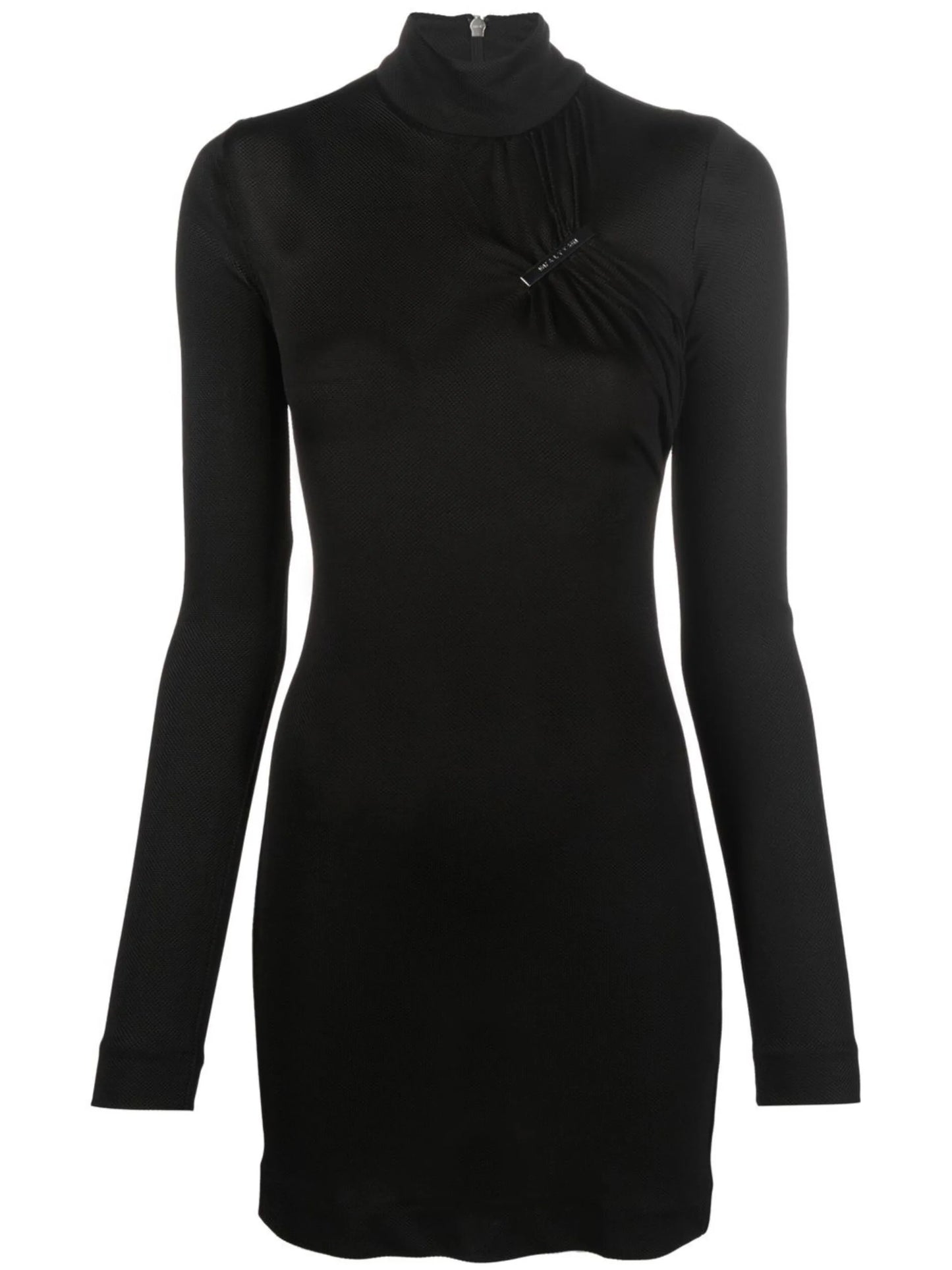 high-neck mini dress