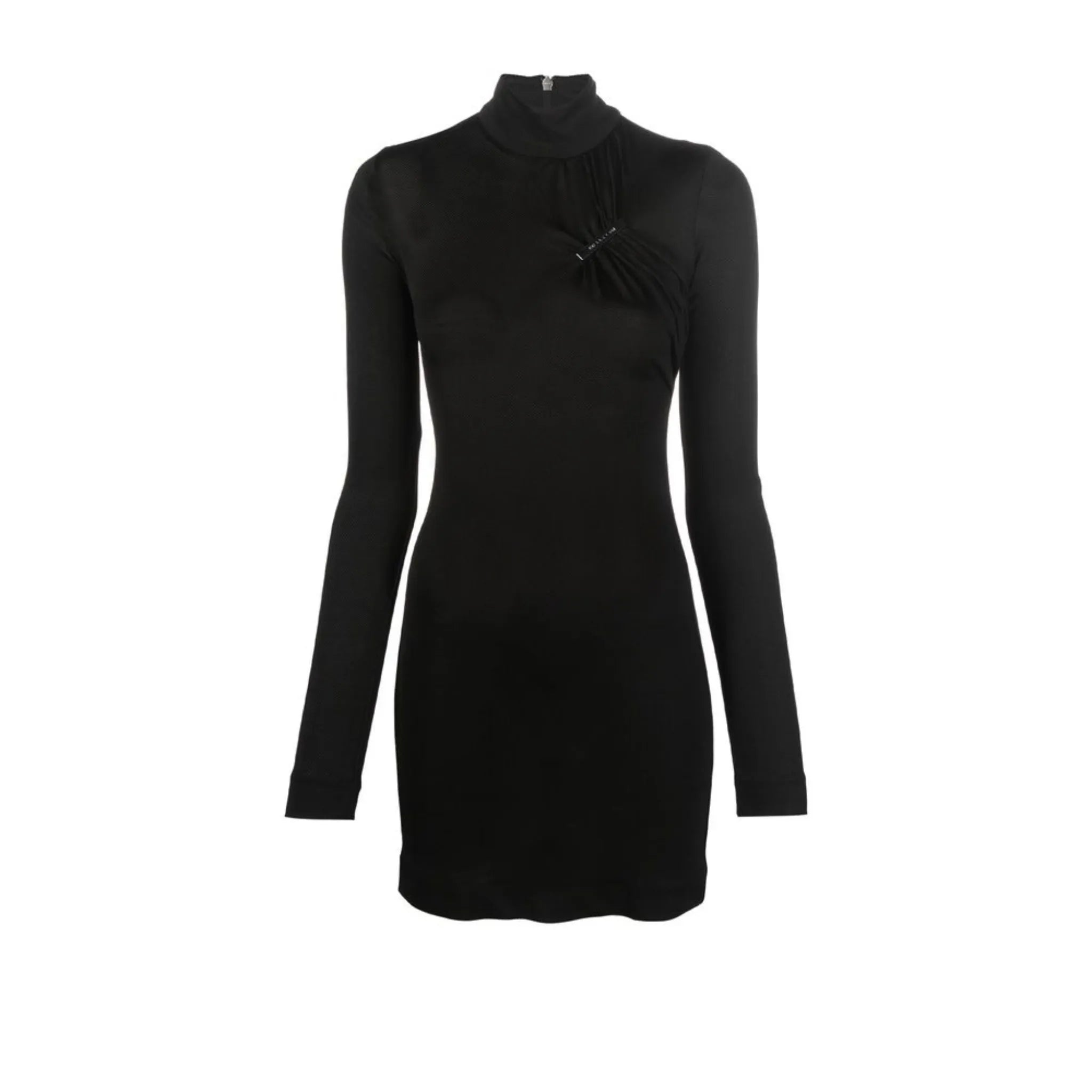 high-neck mini dress