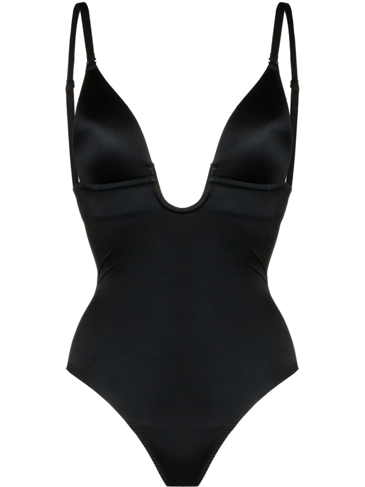 plunge-neck sleeveless bodysuit