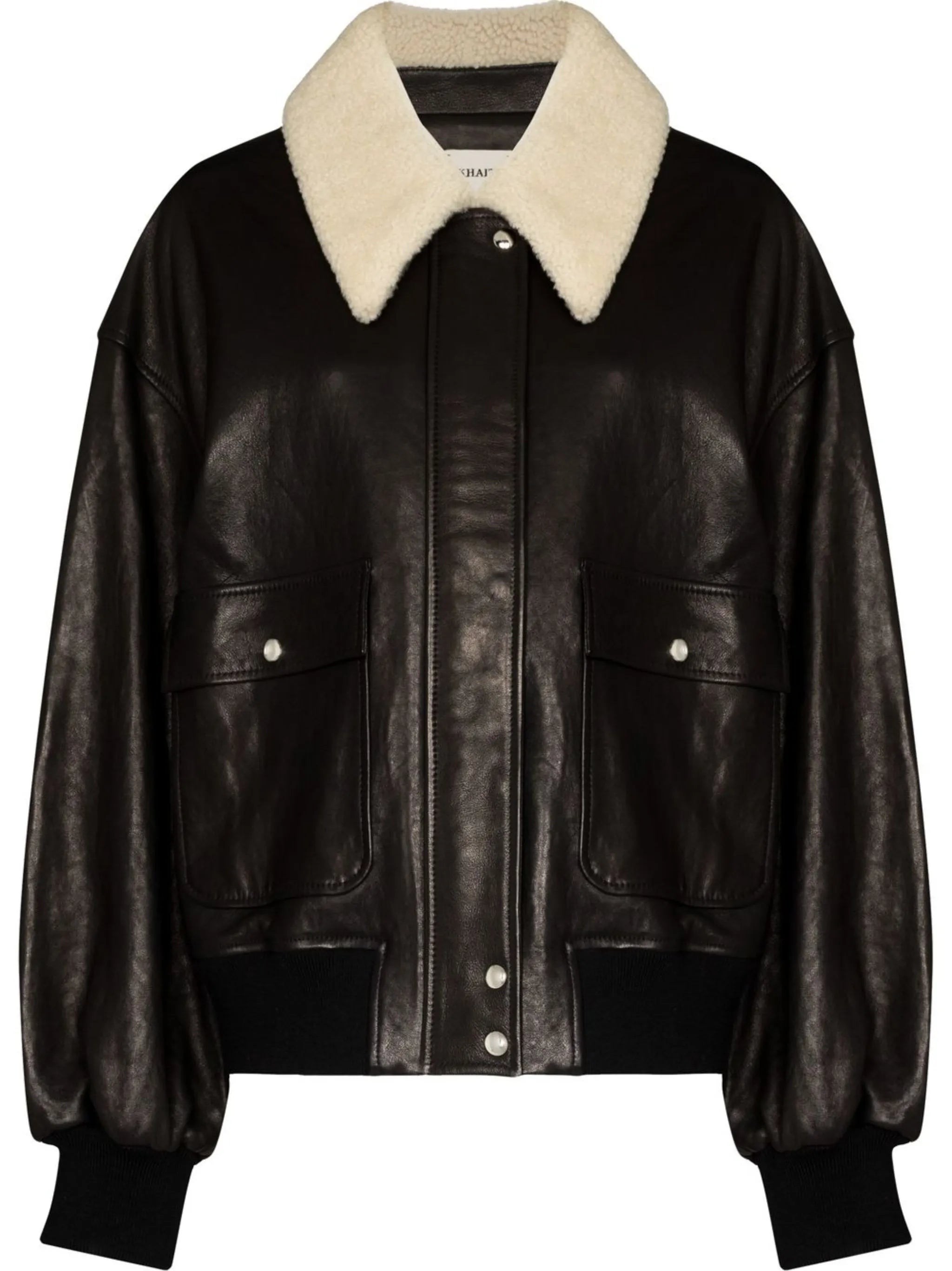 shearling-trim collar jacket