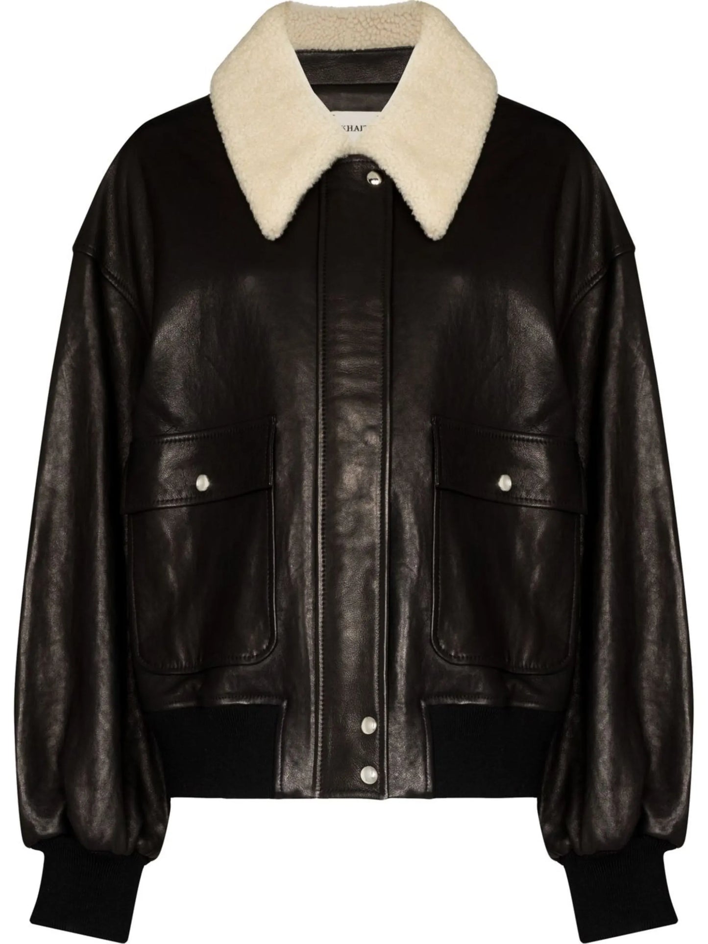 shearling-trim collar jacket