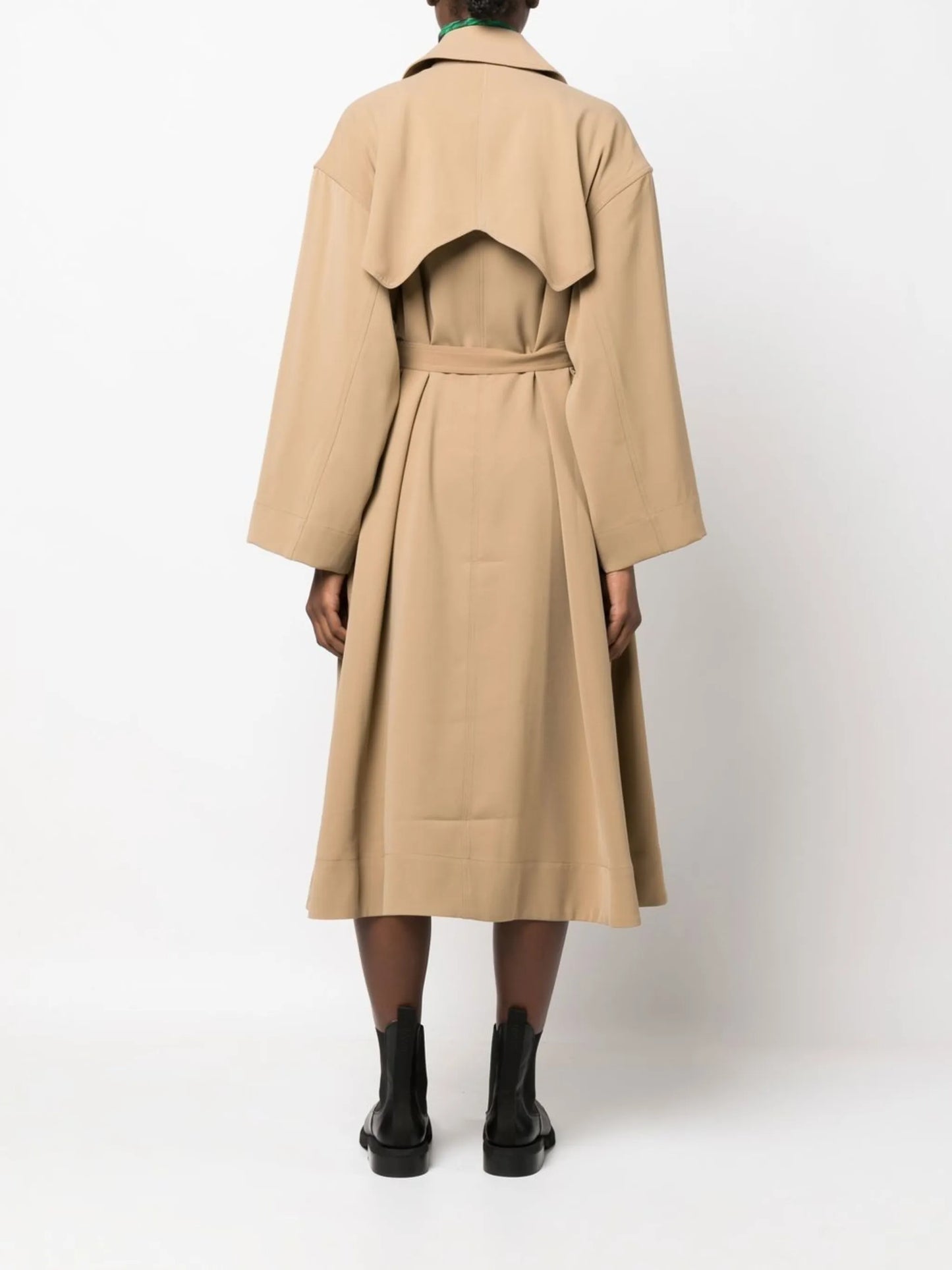 logo-plaque belted trench coat