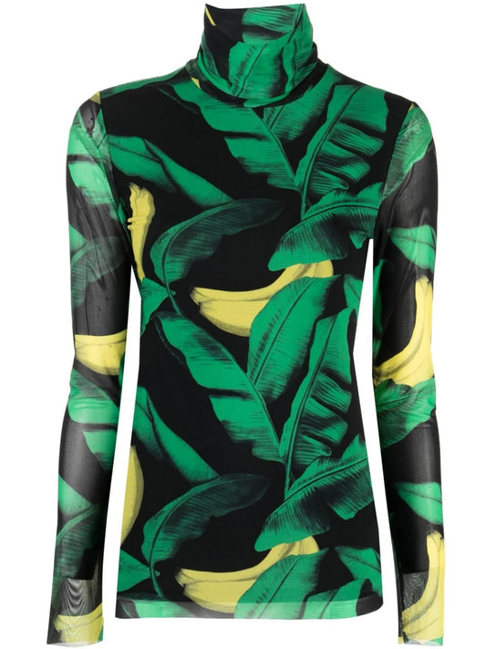 banana-print turtleneck top