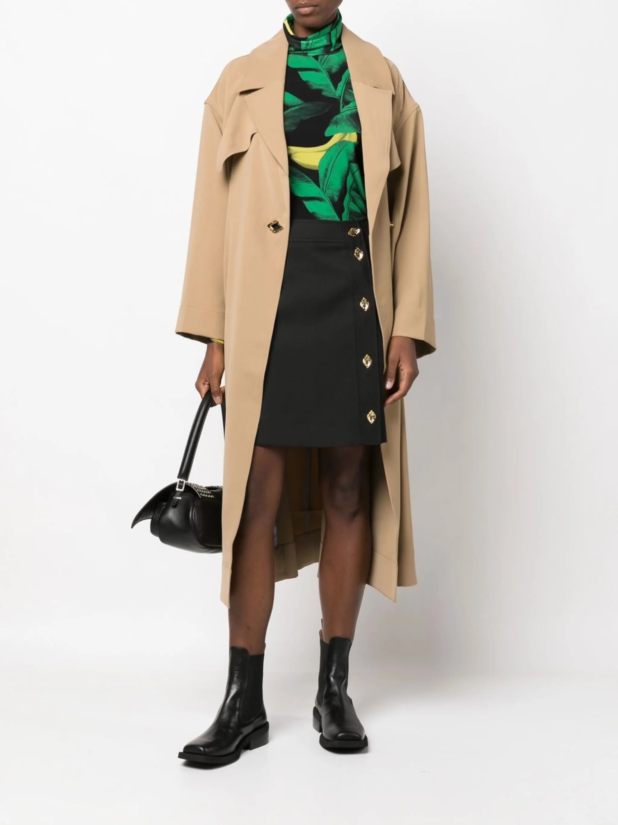banana-print turtleneck top