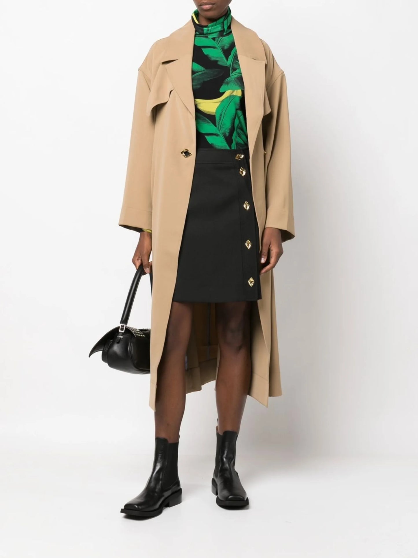 banana-print turtleneck top