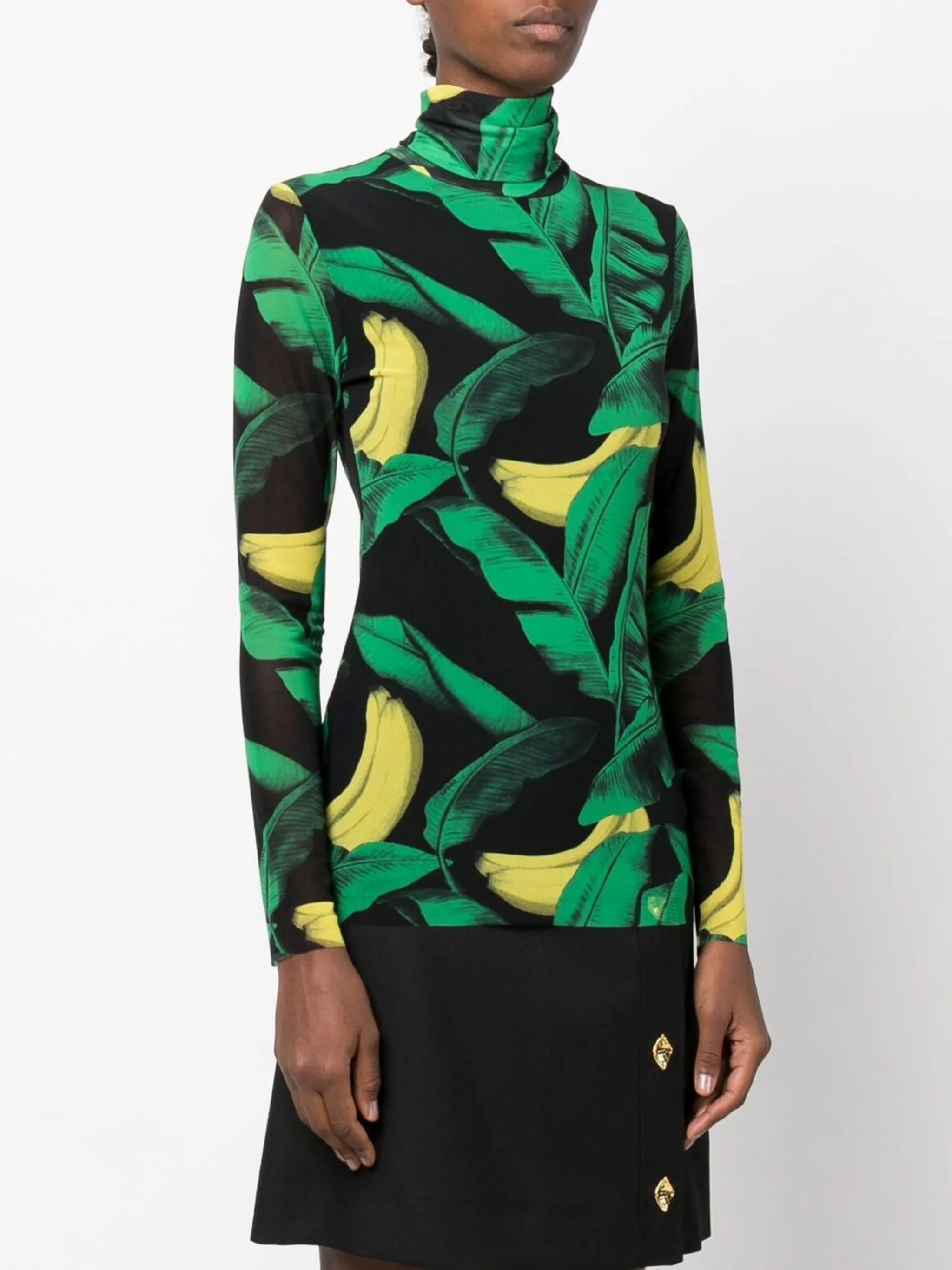banana-print turtleneck top