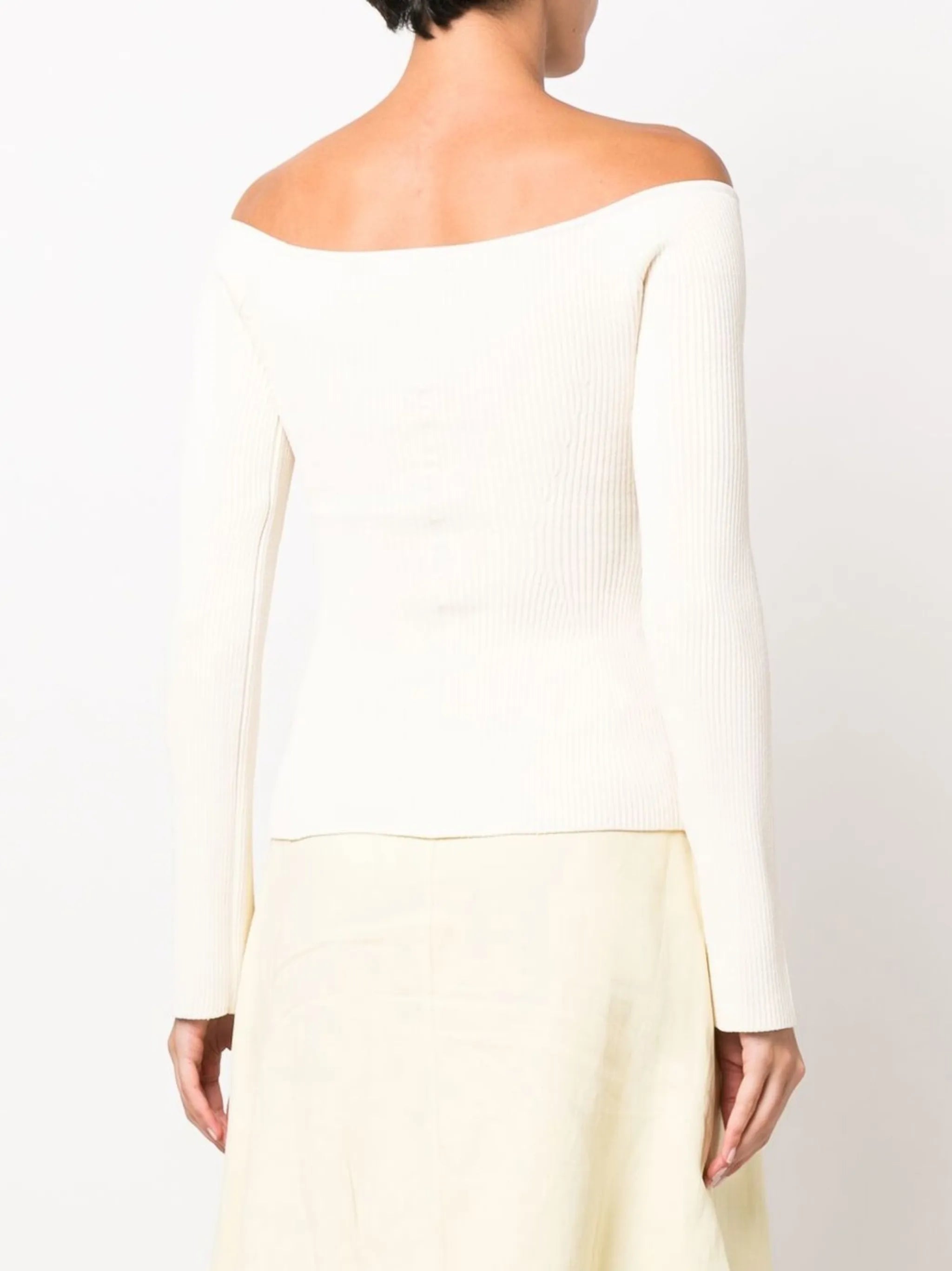 Luella off-shoulder rib knit top