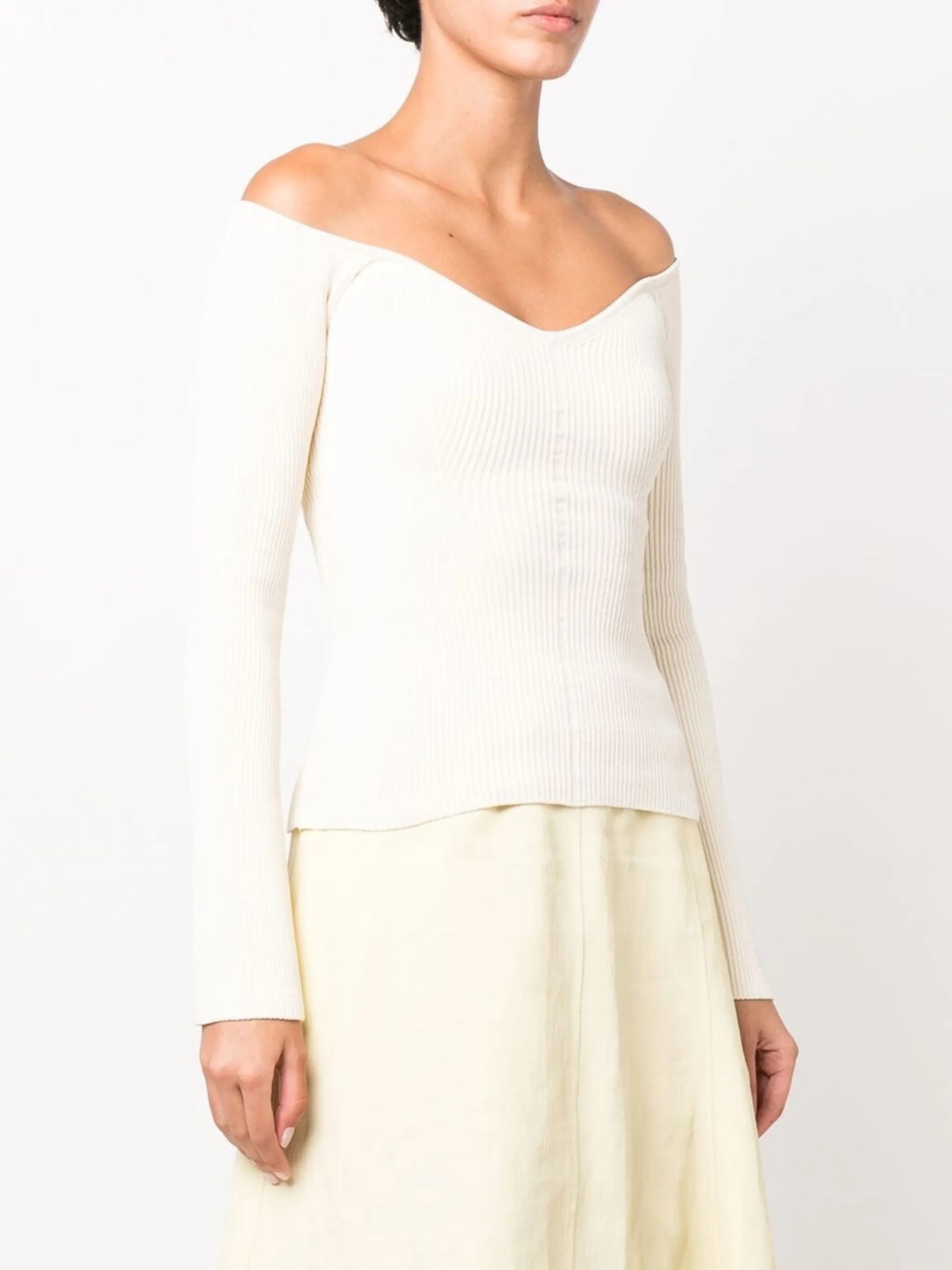 Luella off-shoulder rib knit top
