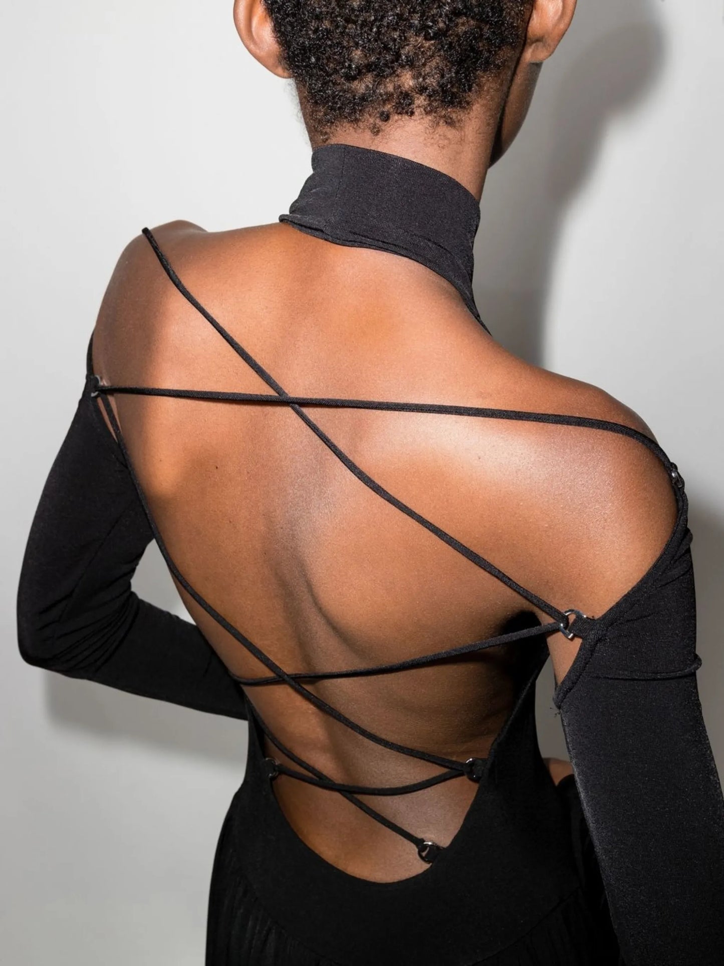 cold-shoulder long-sleeve dress