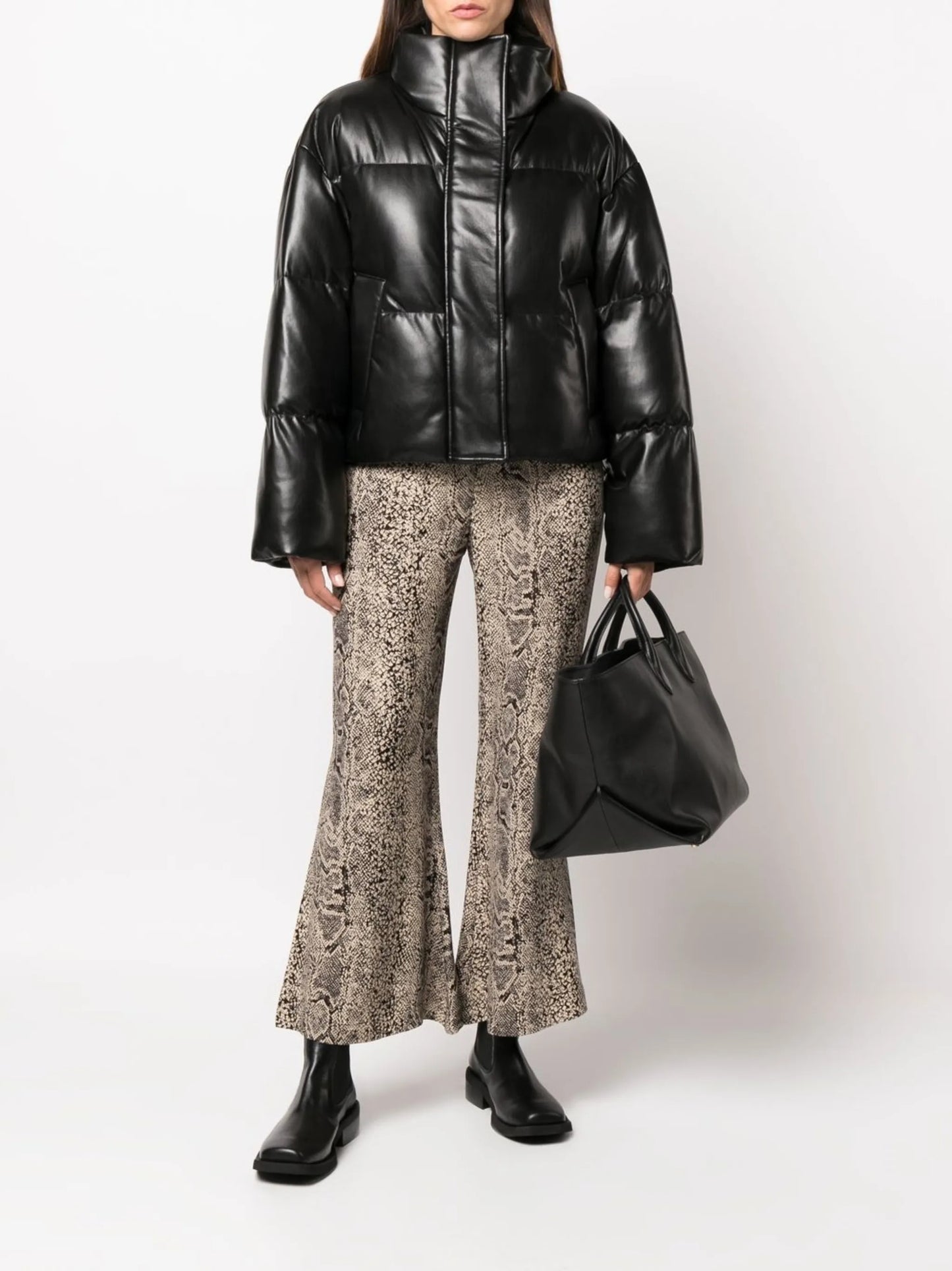 concealed-front padded jacket