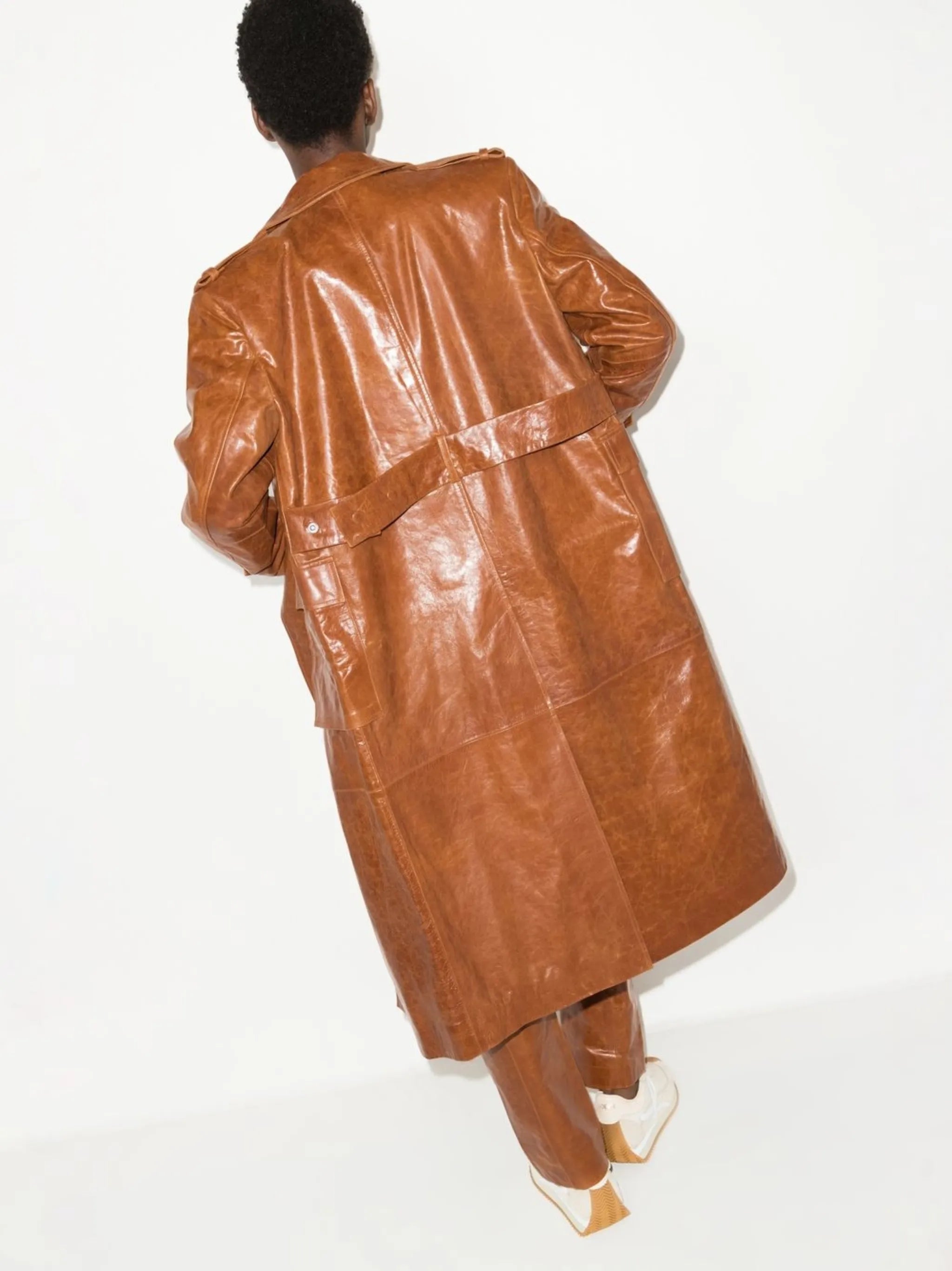 Idamo leather trench coat